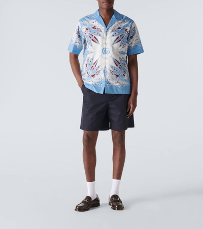 GUCCI Double G printed cotton bowling shirt outlook