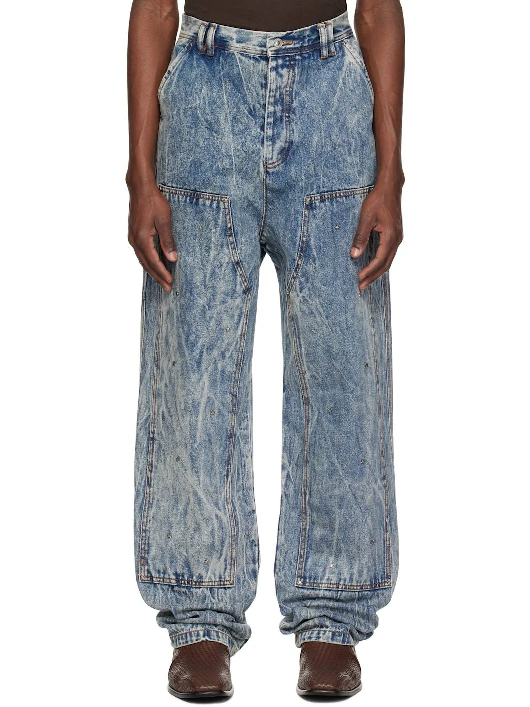 Blue Workwear Multi Rivet Jeans - 1