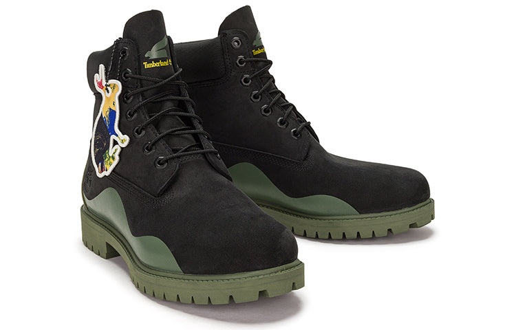 Timberland Heritage 6 Inch Waterproof Boot 'Black Nubuck with Green' A5UYWW - 4