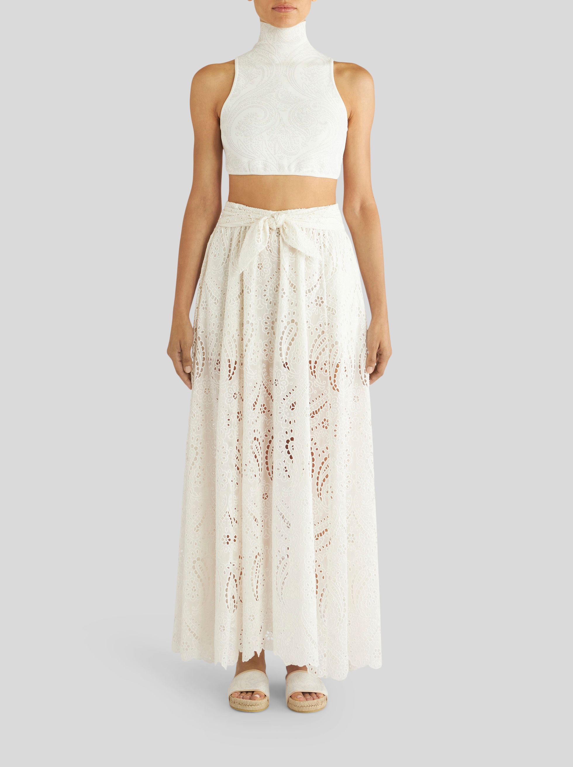 SANGALLO COTTON AND SILK SKIRT - 3