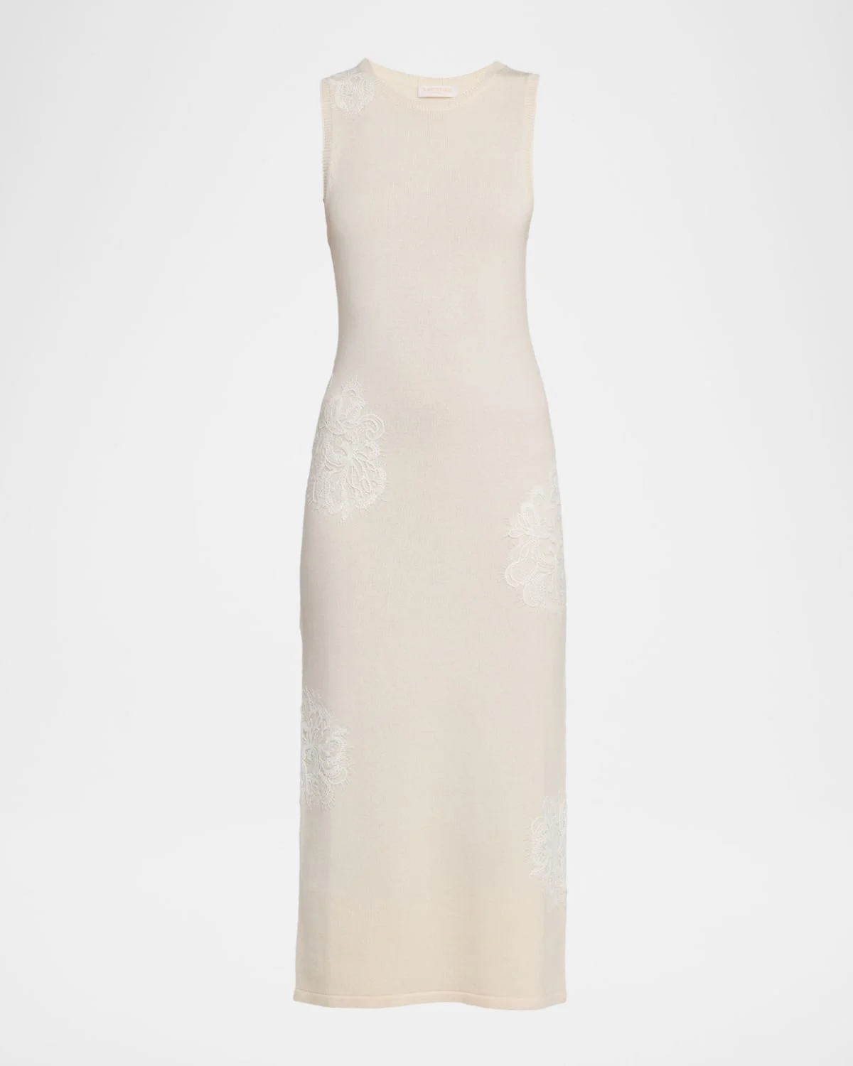 Luciana Sleeveless Lace Applique Midi Dress - 1
