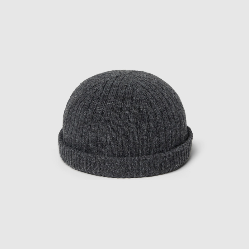 Rib knit wool hat 1