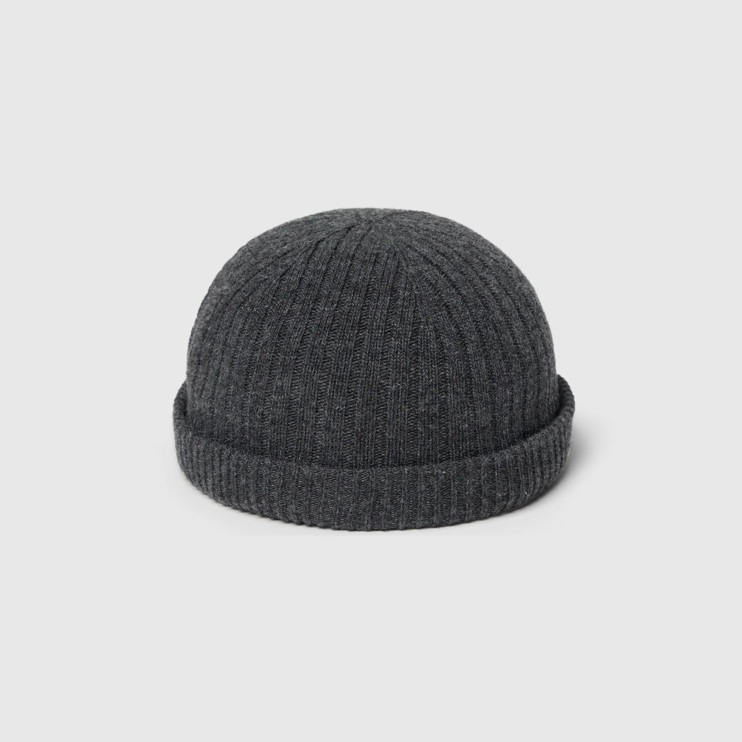 Rib knit wool hat - 1