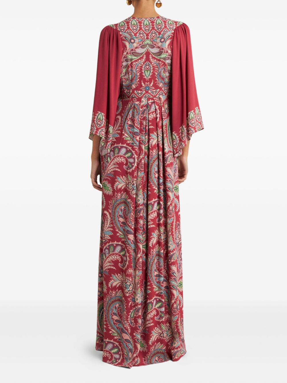 paisley-print pleated dress - 3