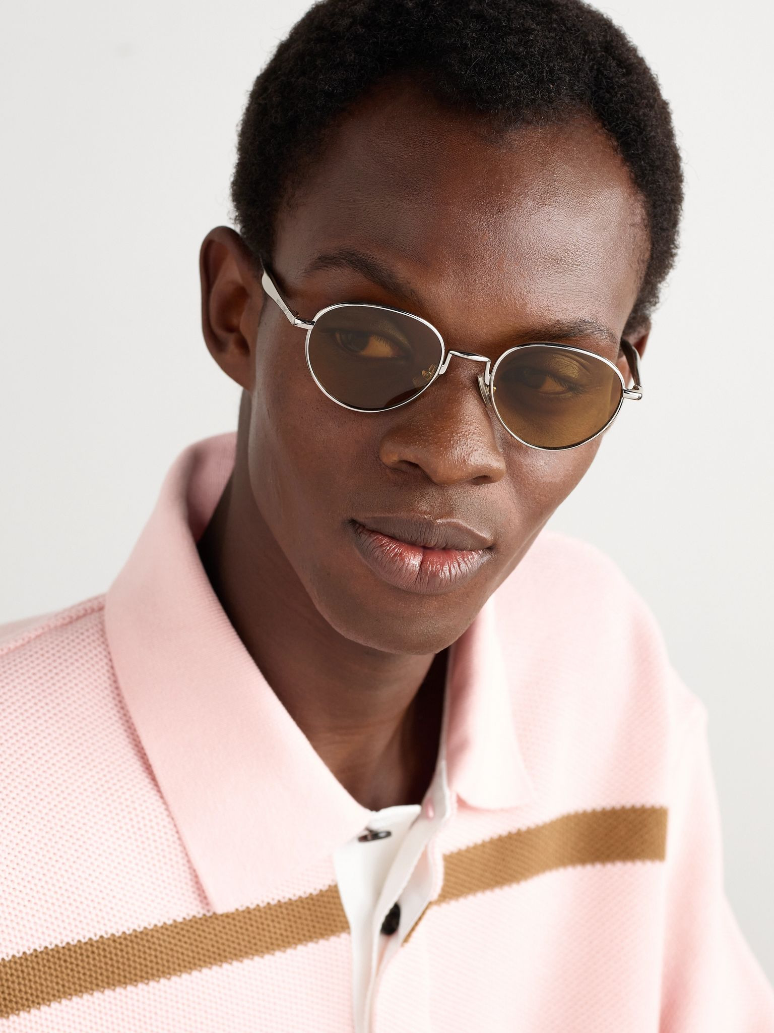 Round-Frame Silver-Tone Sunglasses Silver - 2