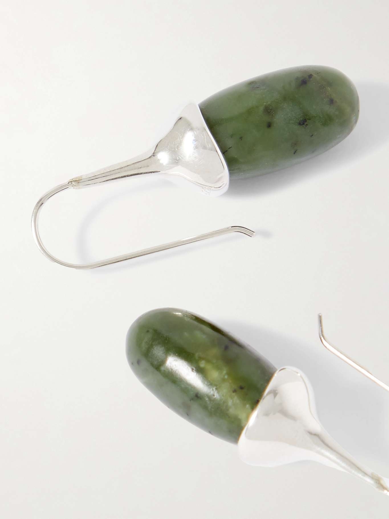 Dripping Stone silver and jade earrings - 3