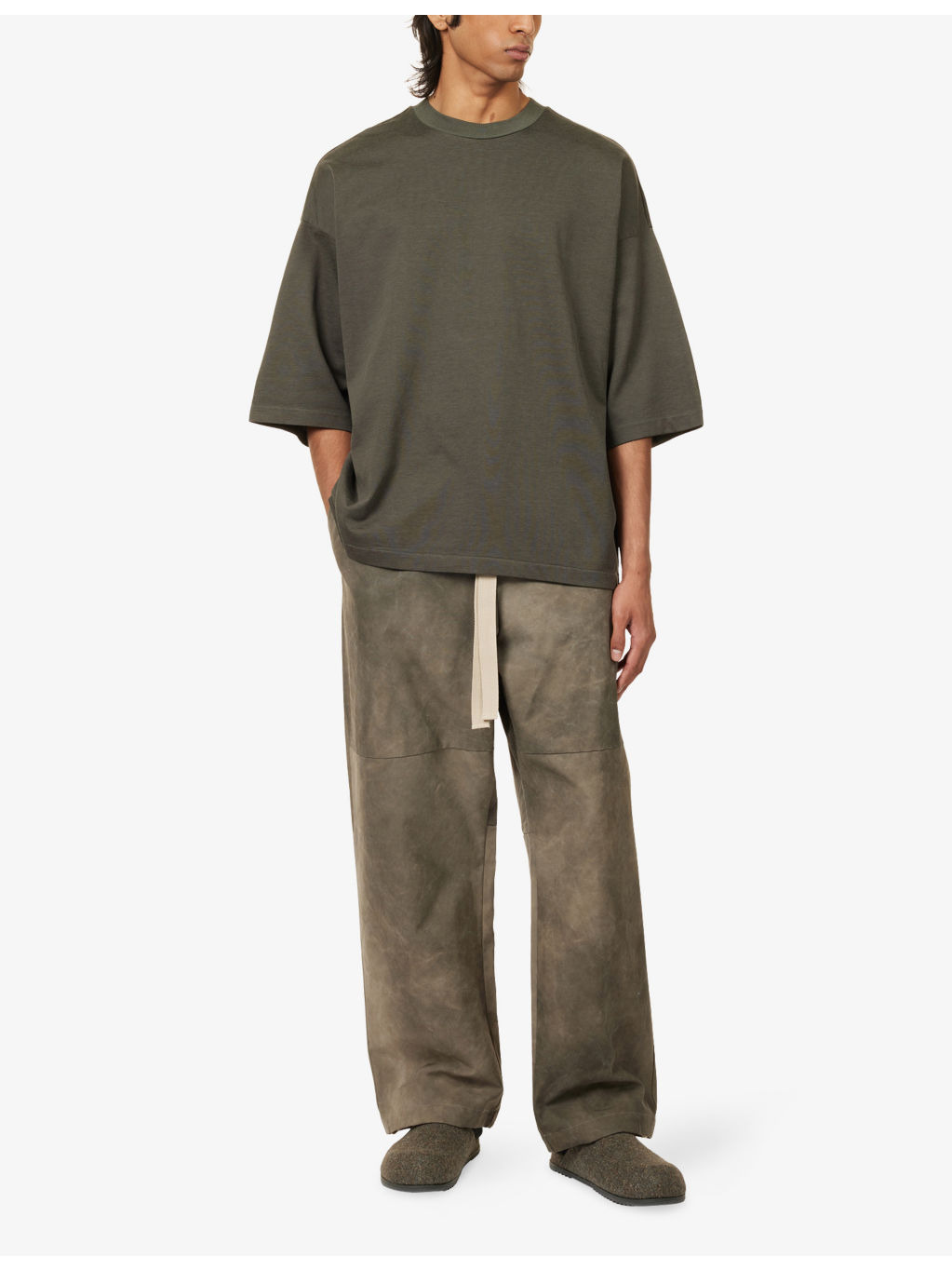 Crewneck Relaxed-Fit Cotton Blend T-Shirt - 2
