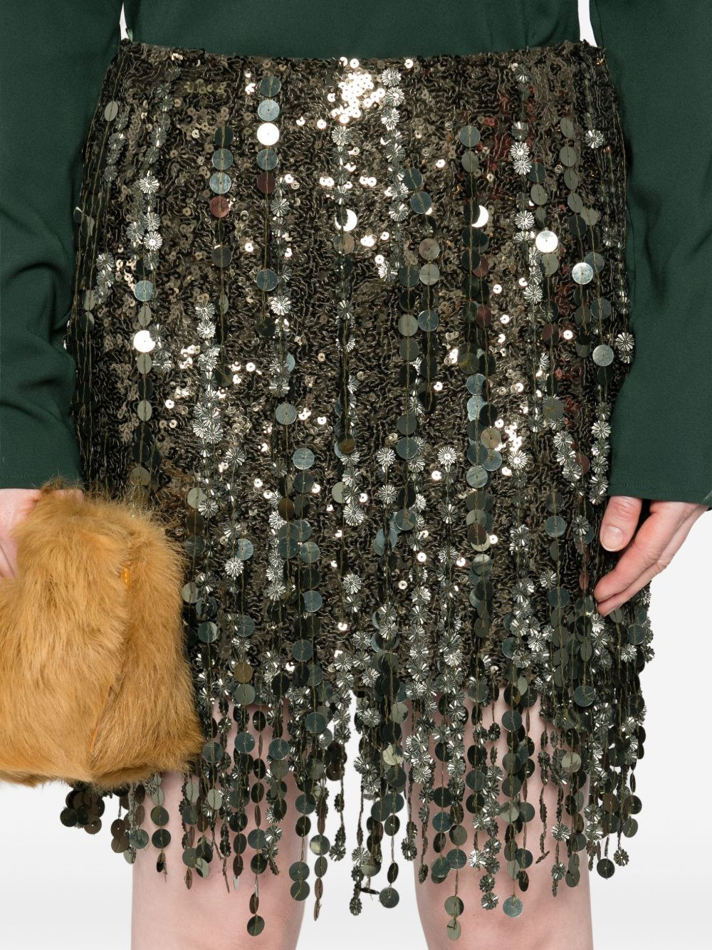 sequin-embellished fringe mini skirt - 5