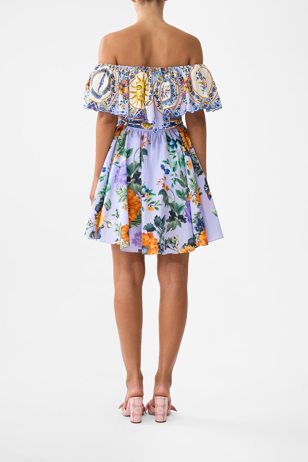 SHOULDER FRILL SHORT DRESS - 3