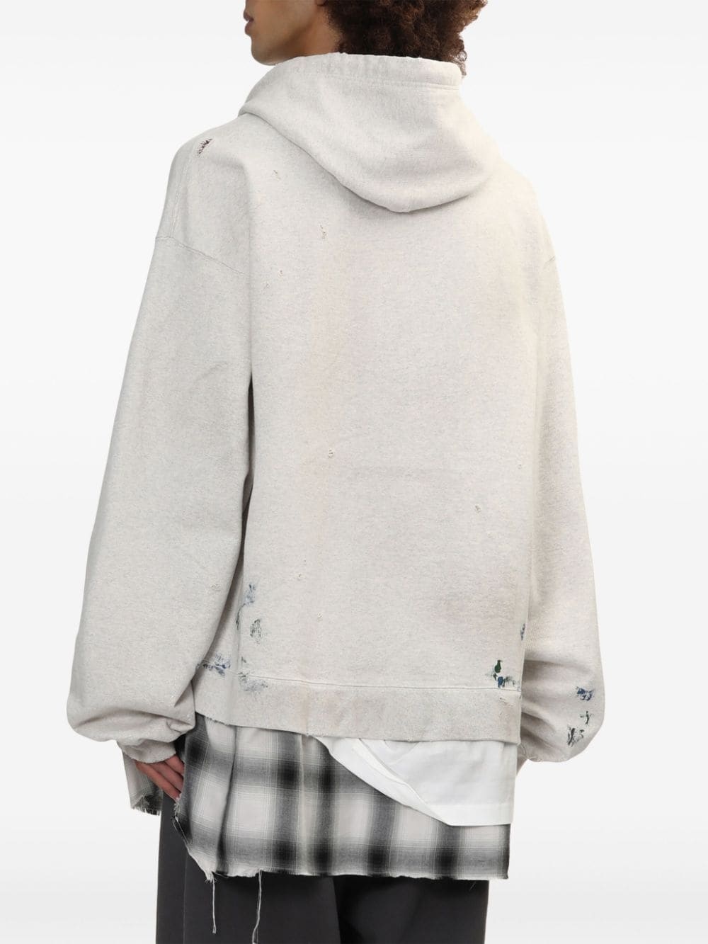 distressed finish hoodie - 4