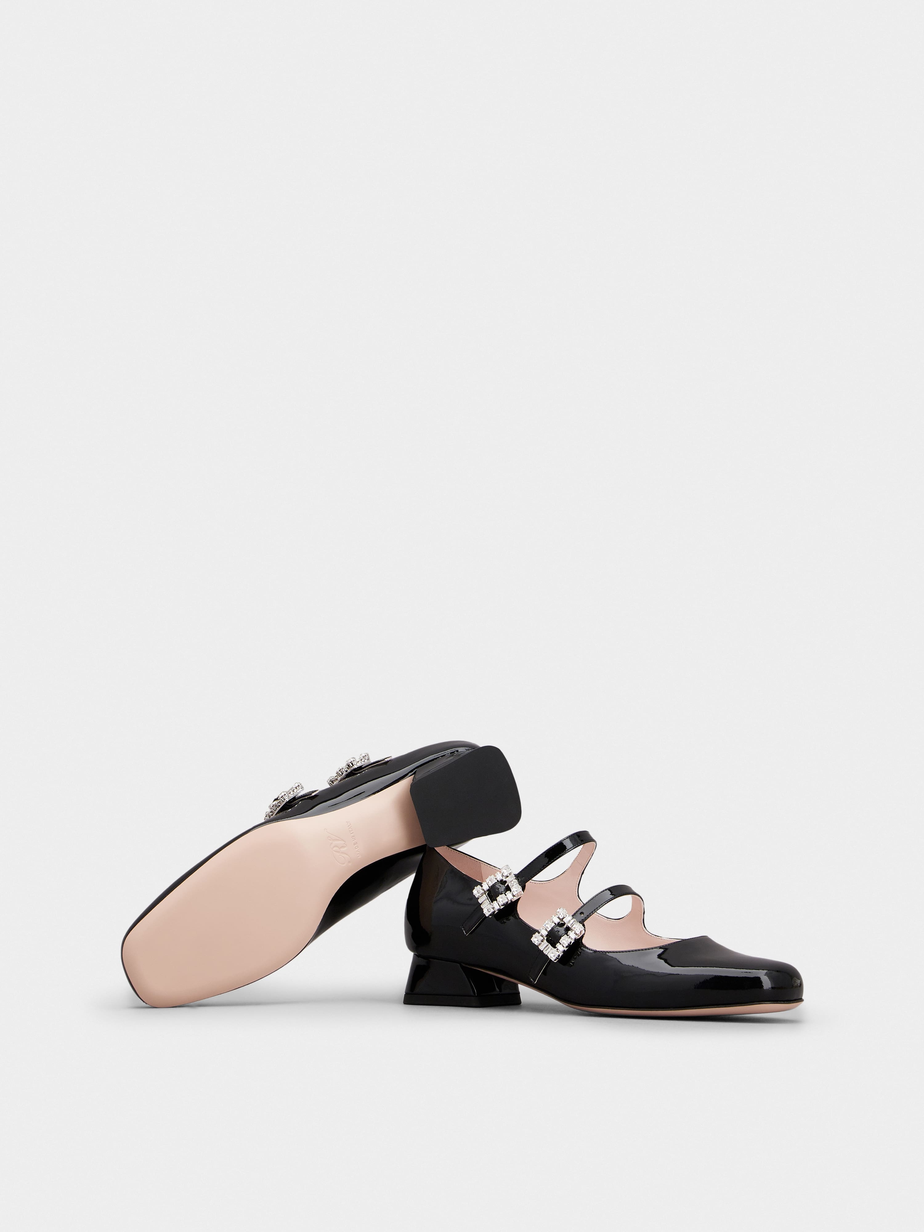Trés Vivier Strass Buckle Mini Babies Ballerinas in Patent Leather - 6