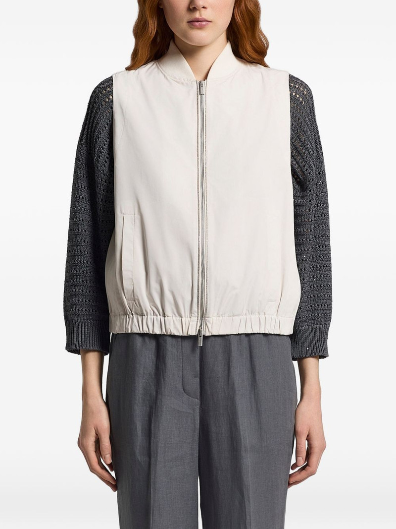elasticated-hem gilet 1