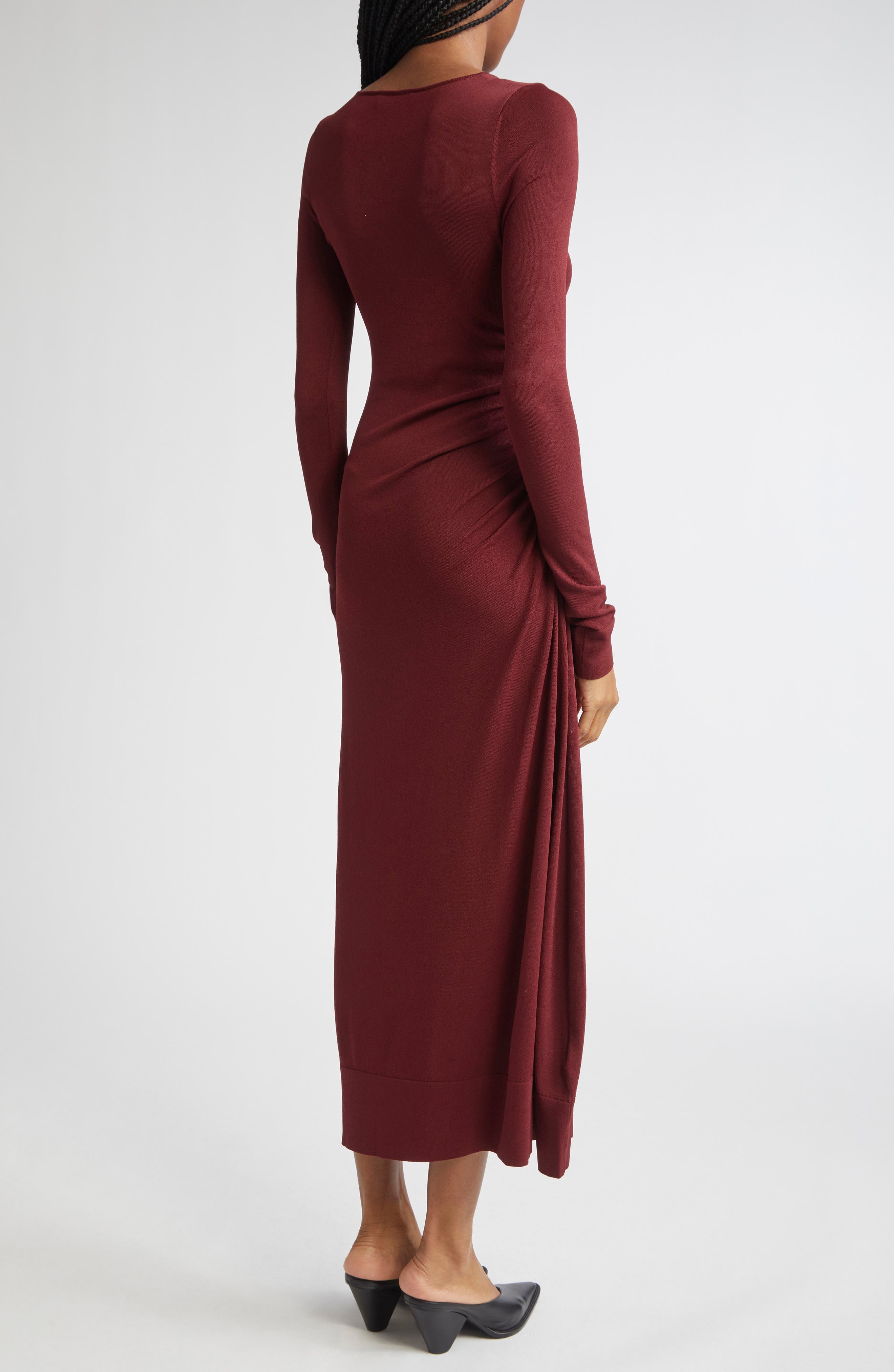 Altuzarra Robb Long Sleeve Knit Body-Con Dress in Grenache at Nordstrom - 2