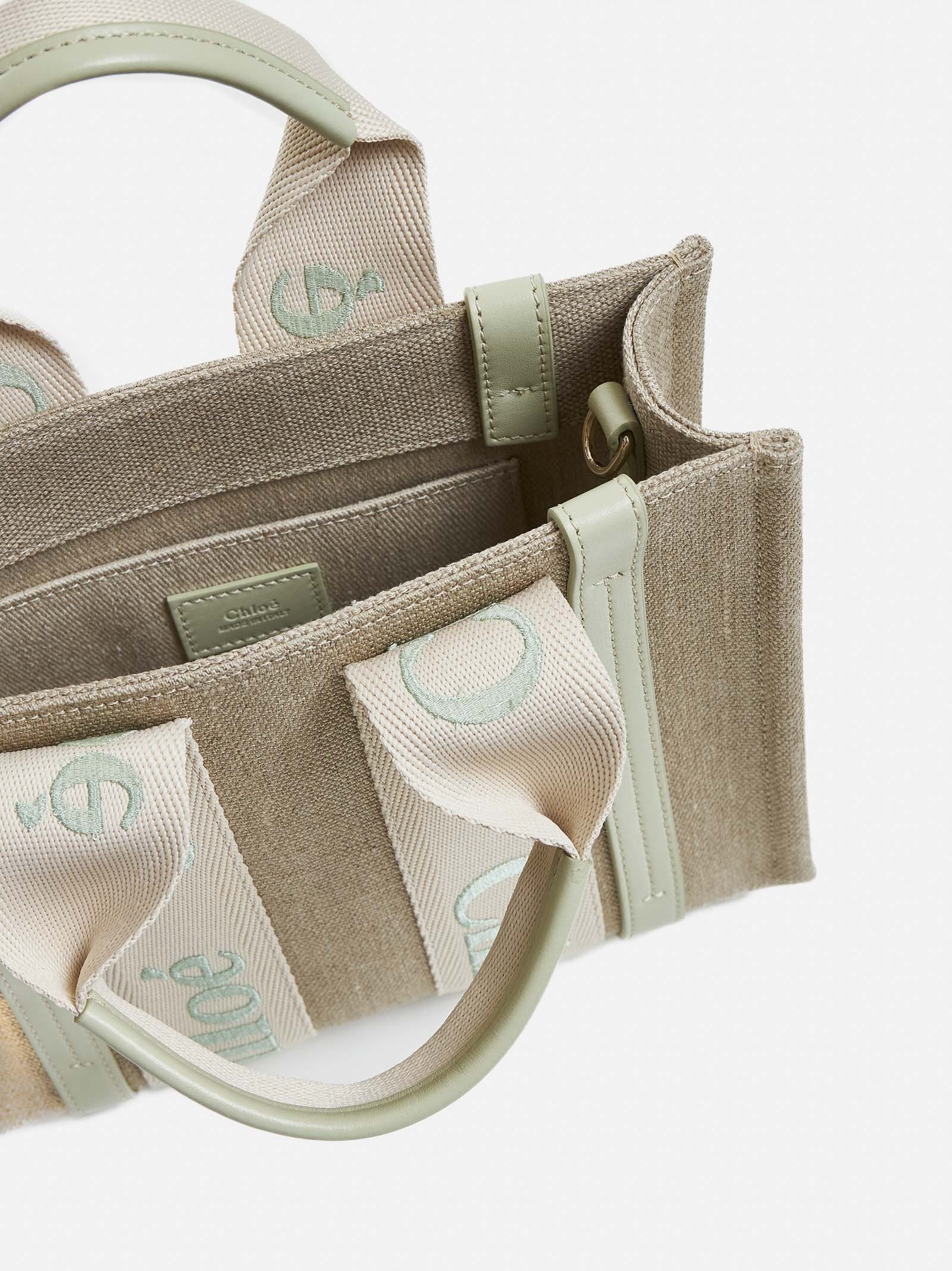 Woody linen small tote bag - 6