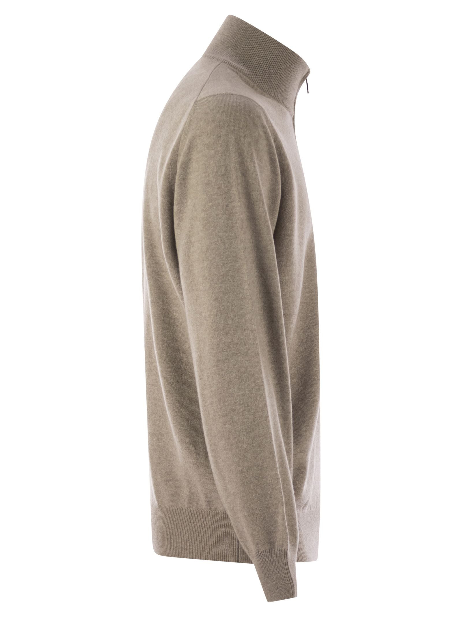 Brunello Cucinelli Men Cashmere Turtleneck Sweater With Zipper - 3