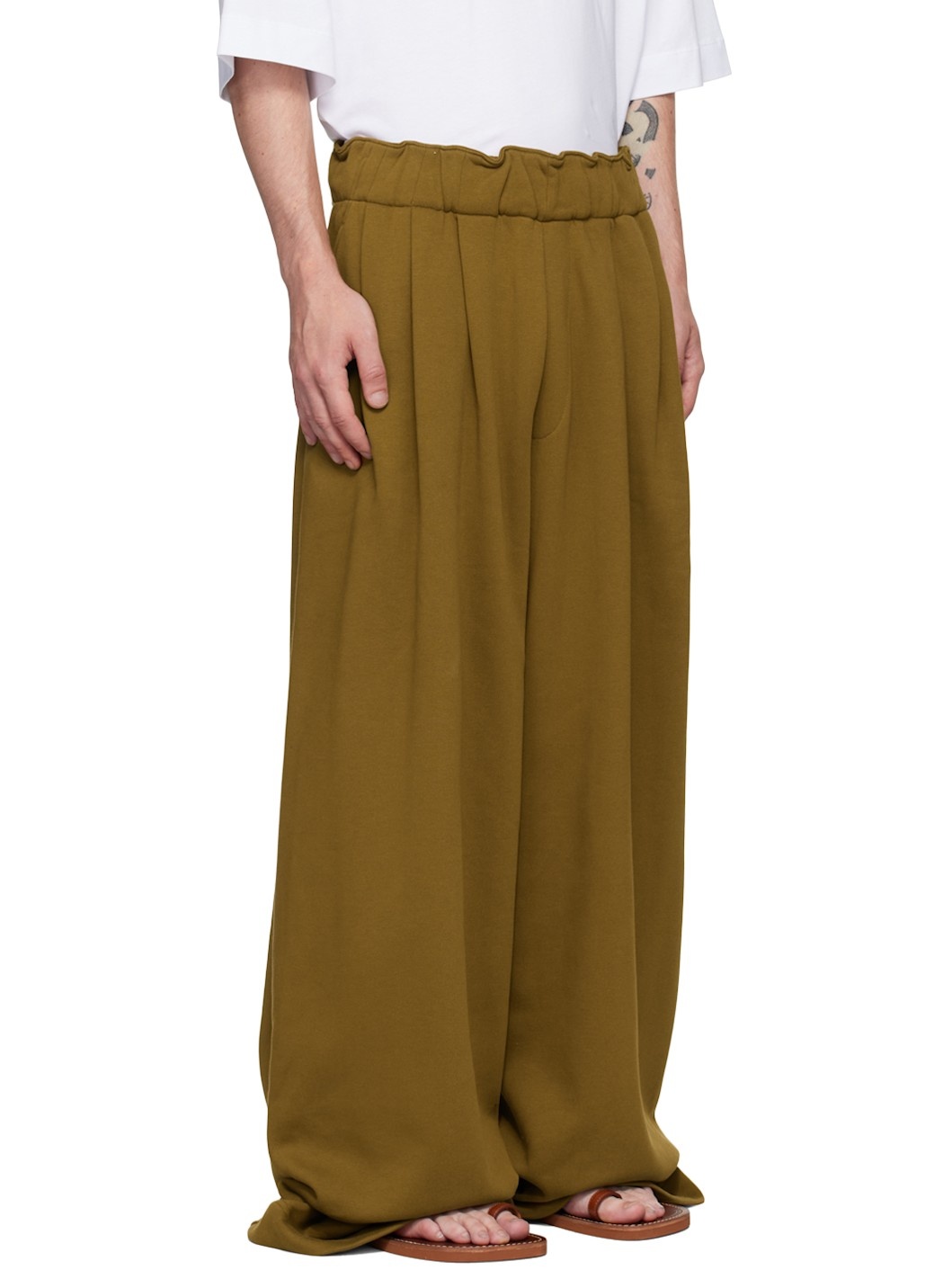 Tan Pleated Sweatpants - 2