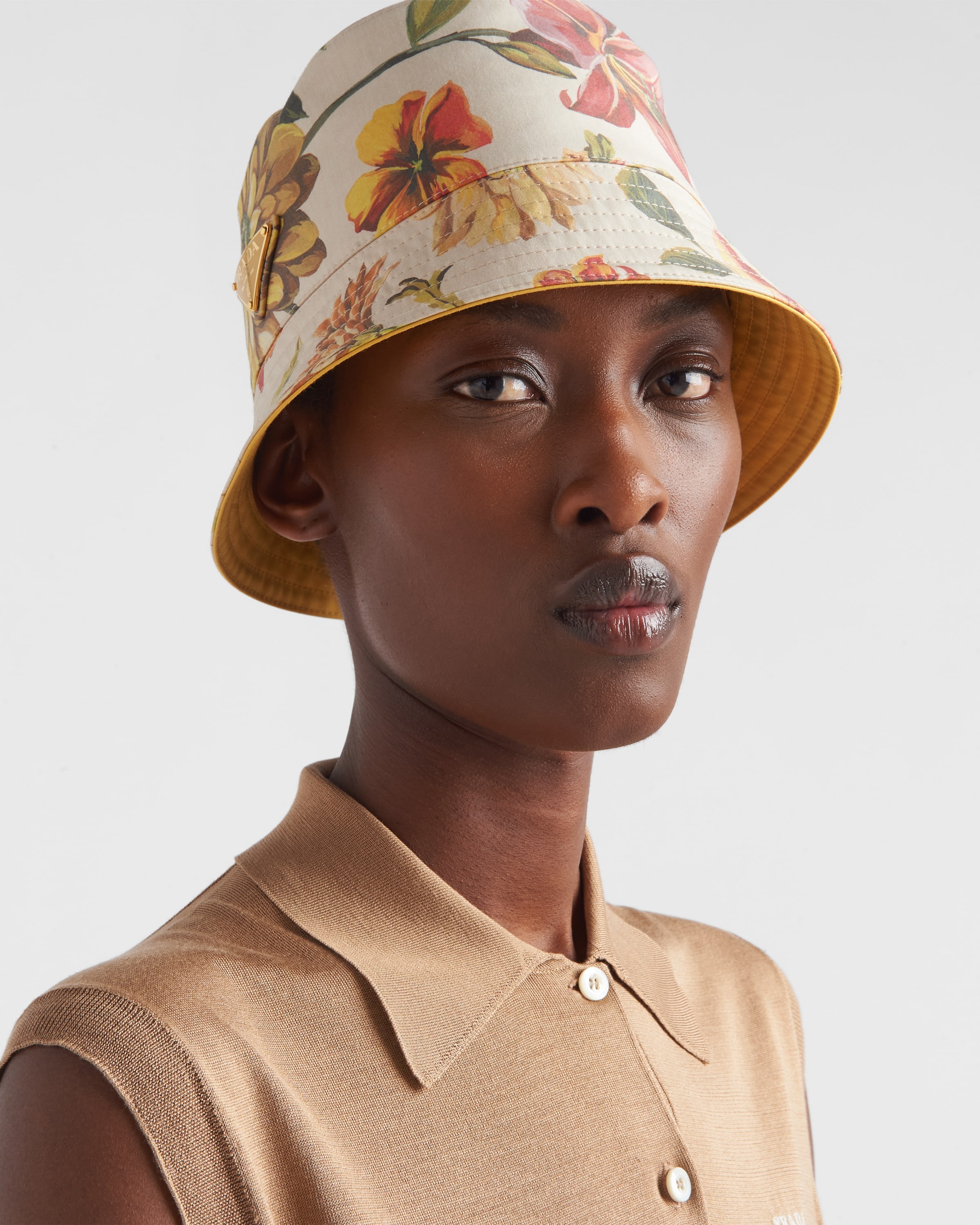 Reversible printed cotton bucket hat - 2