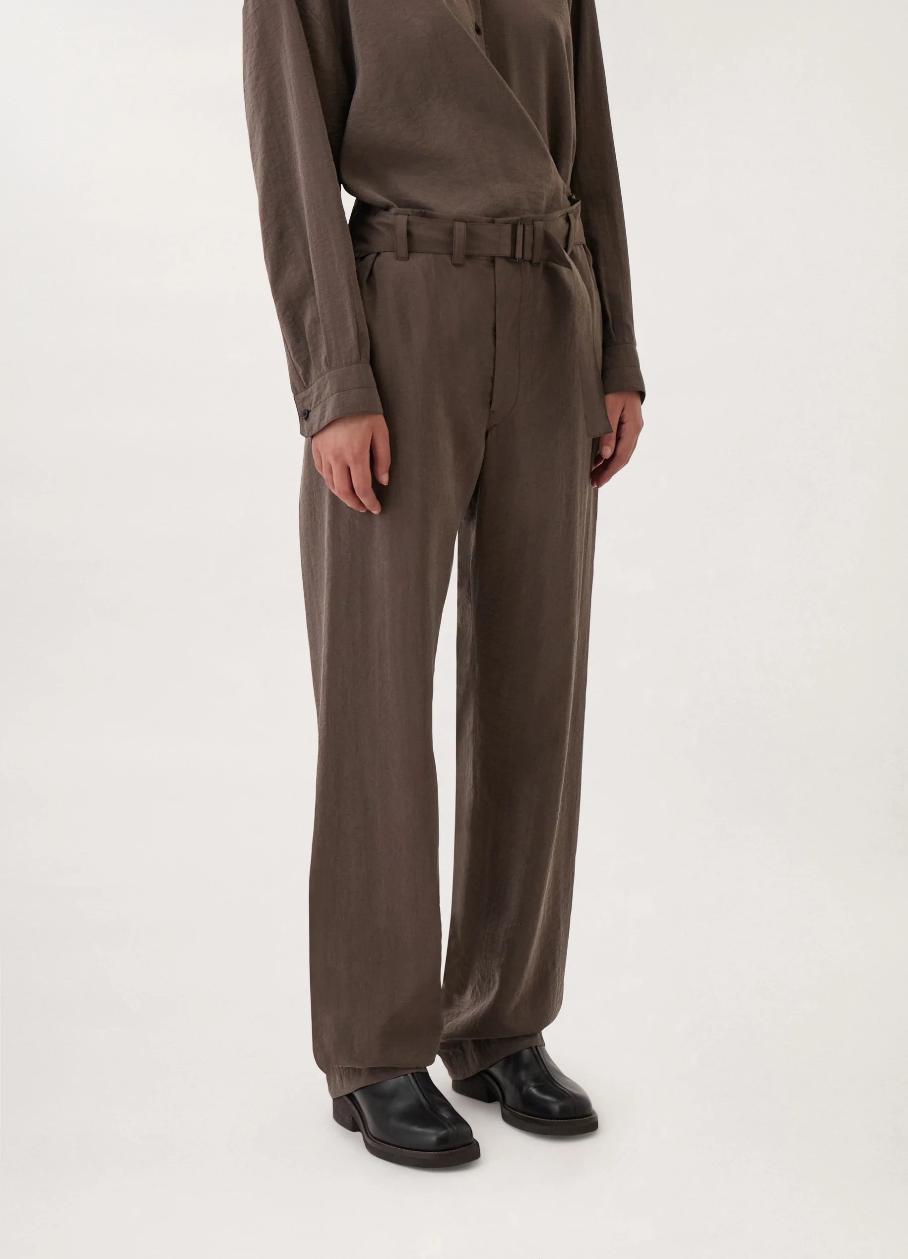 Lemaire wool-blend knitted trousers - Brown