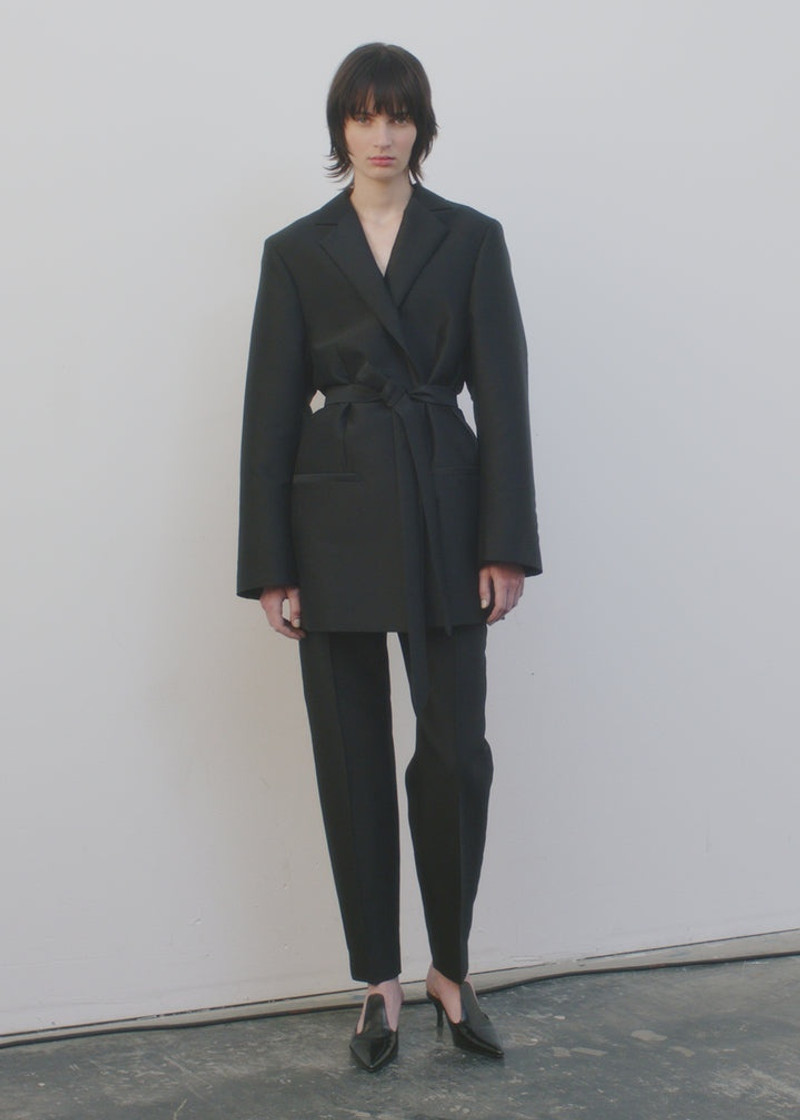 Belted evening blazer black 6