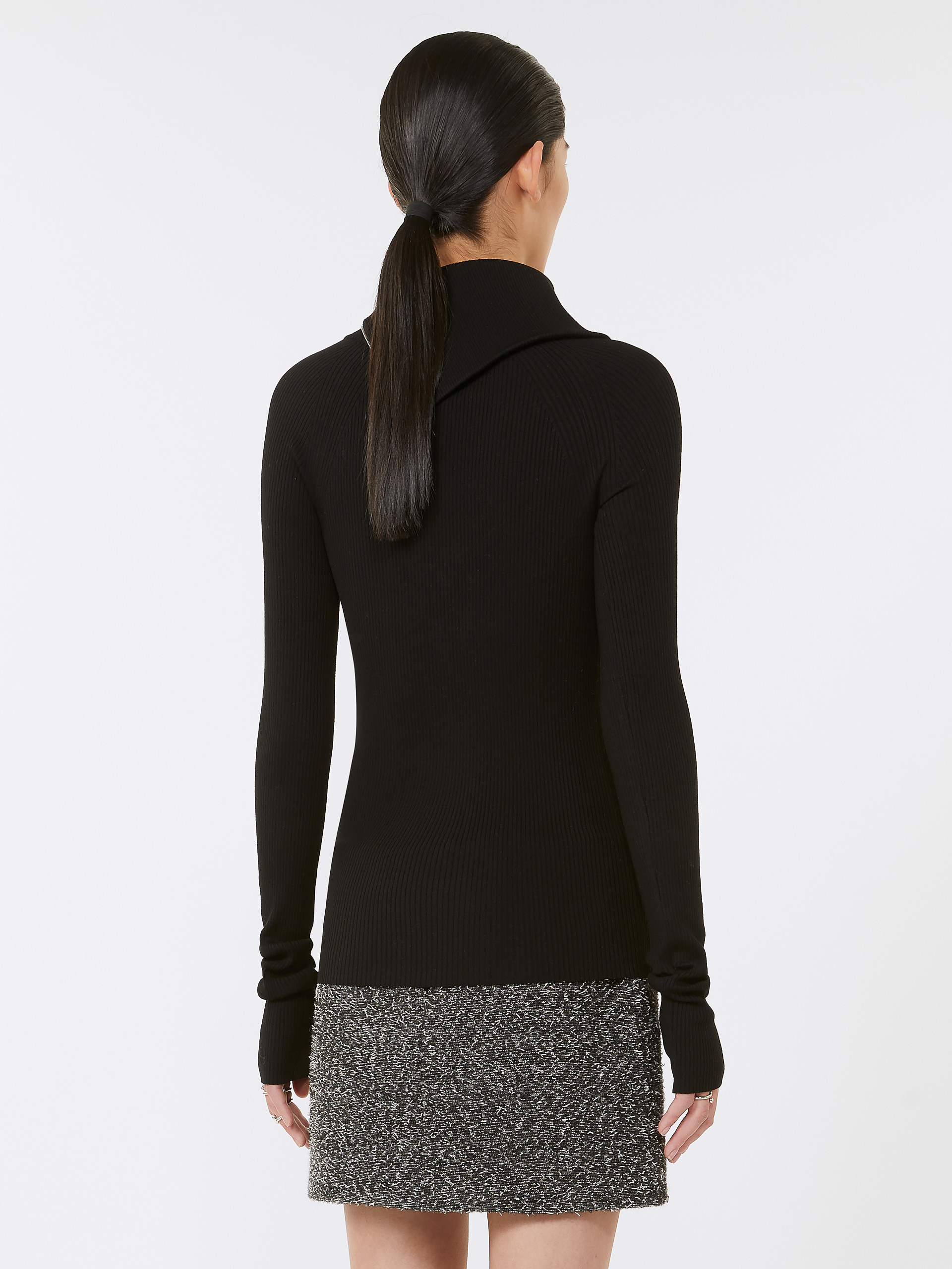 PINNA Sweater with zip-up high neck detail - 4