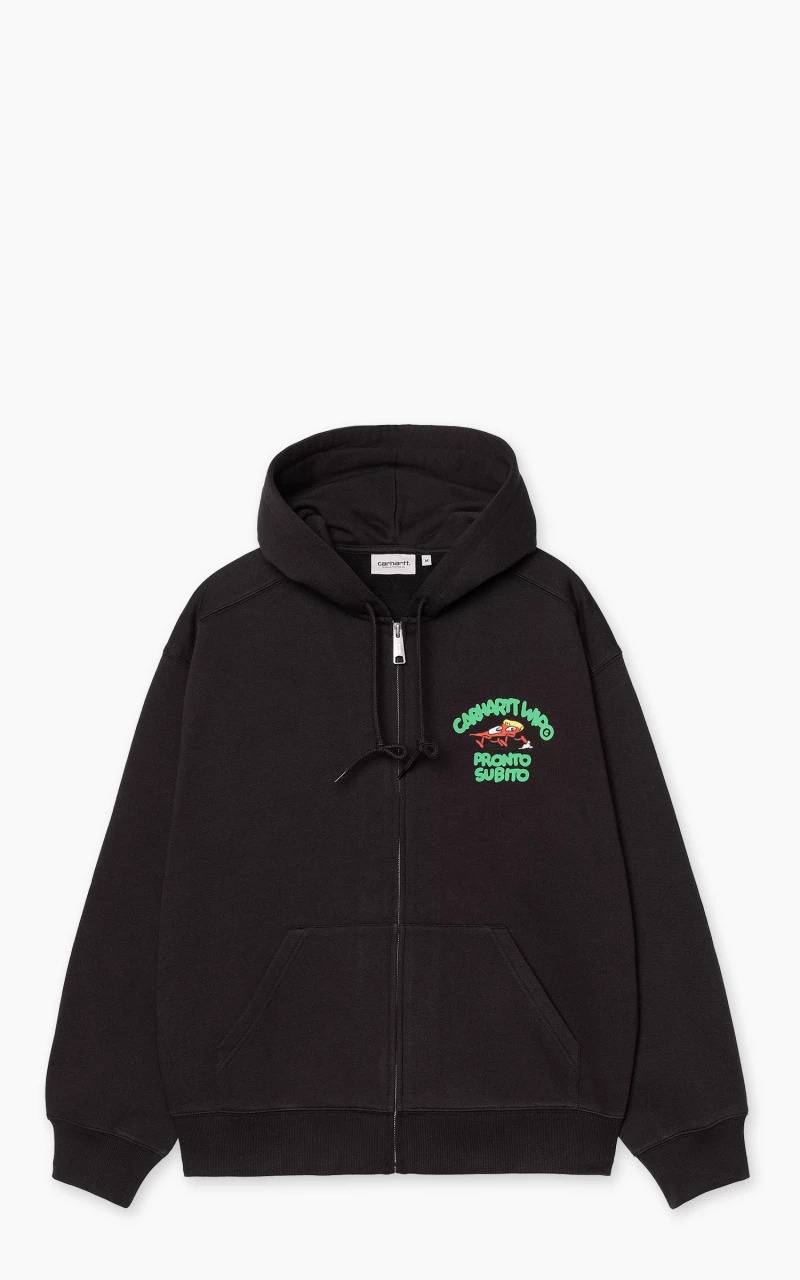 HOODED PRONTO SWEAT JACKET BLACK - 1