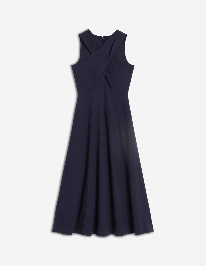Cross Front Ponte Dress-Navy 1