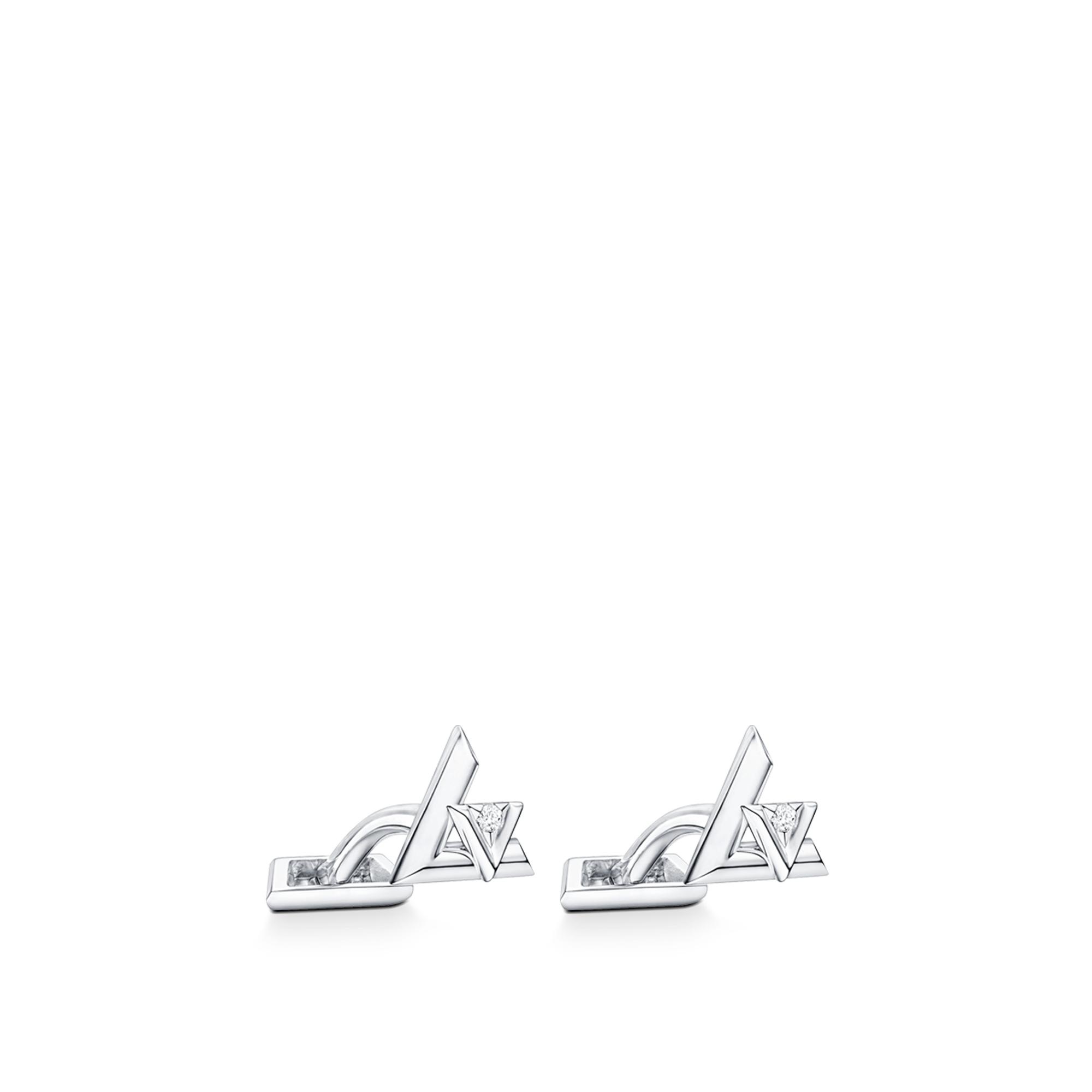 LV Volt One Cufflinks, White Gold And Diamonds - 3