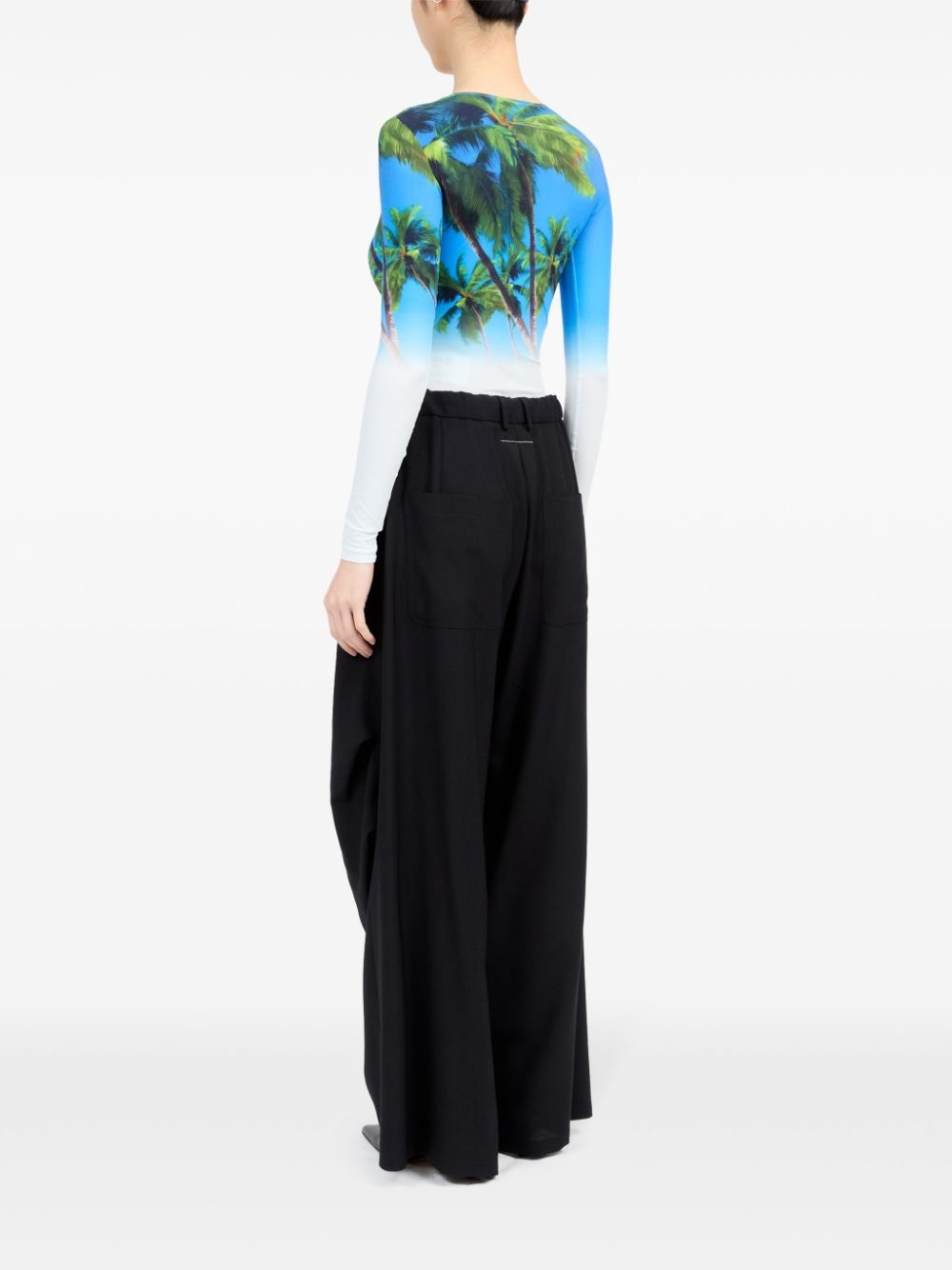 single-stitch logo flared trousers - 6