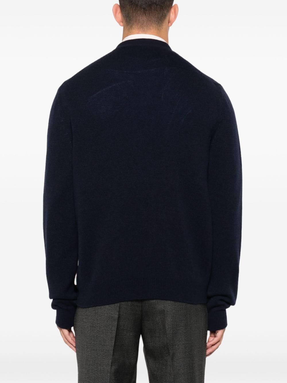 Web-stripe trim cardigan - 4