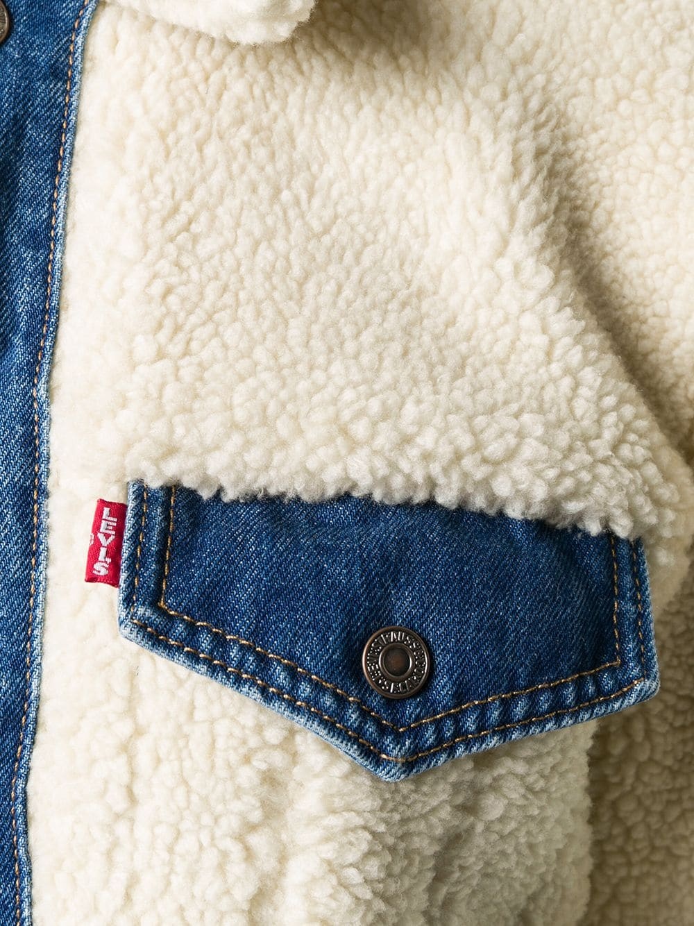 faux-shearling denim jacket - 5