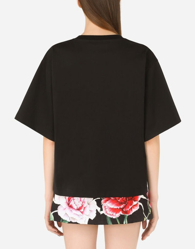 Dolce & Gabbana Jersey T-shirt with am I DG enough? print outlook