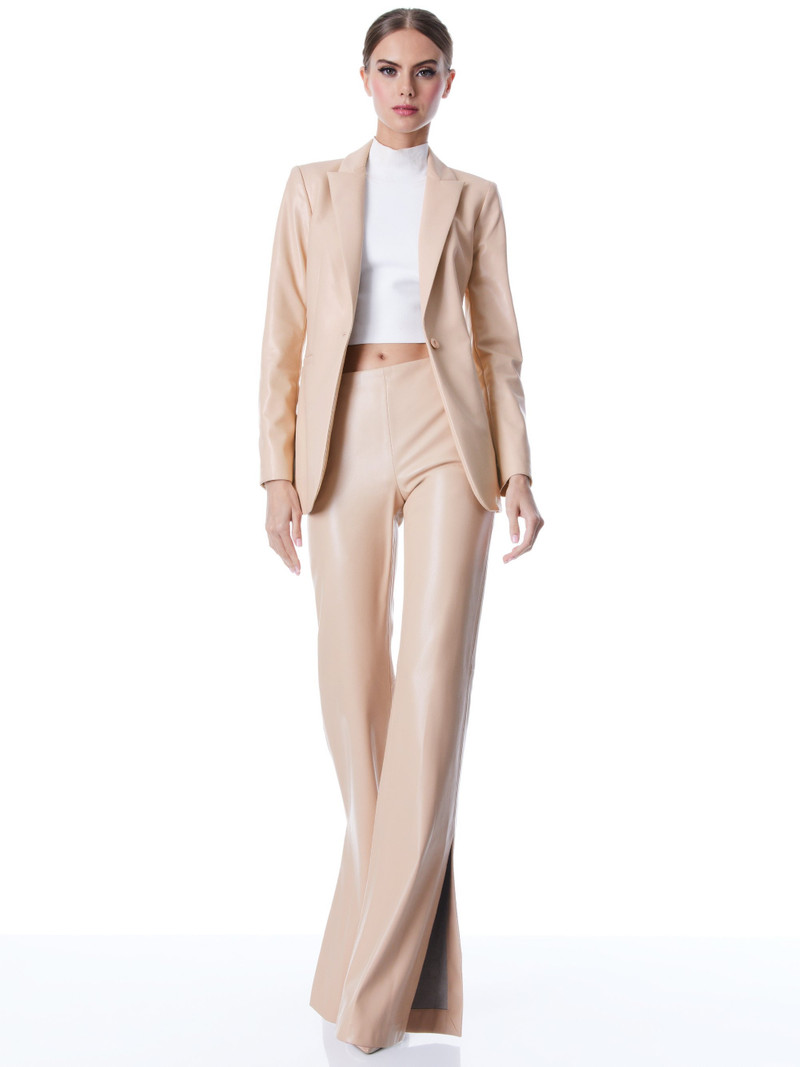 BREANN VEGAN LEATHER FITTED BLAZER 6