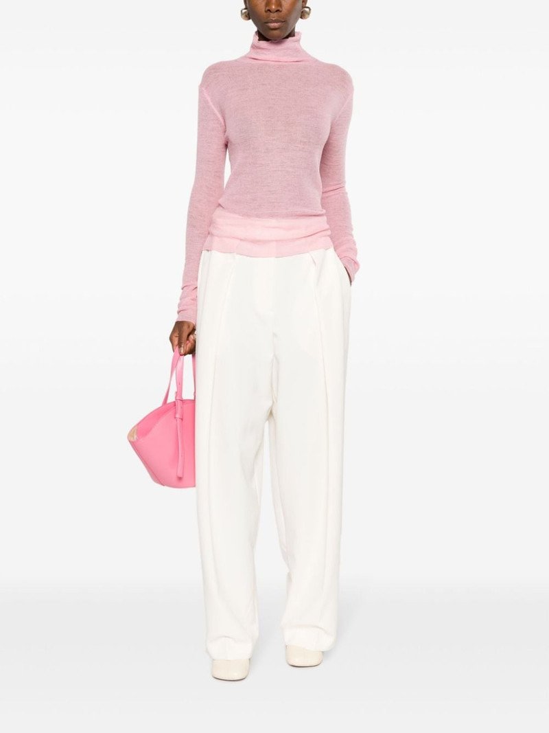 Jil Sander semi-sheer logo-patch jumper outlook