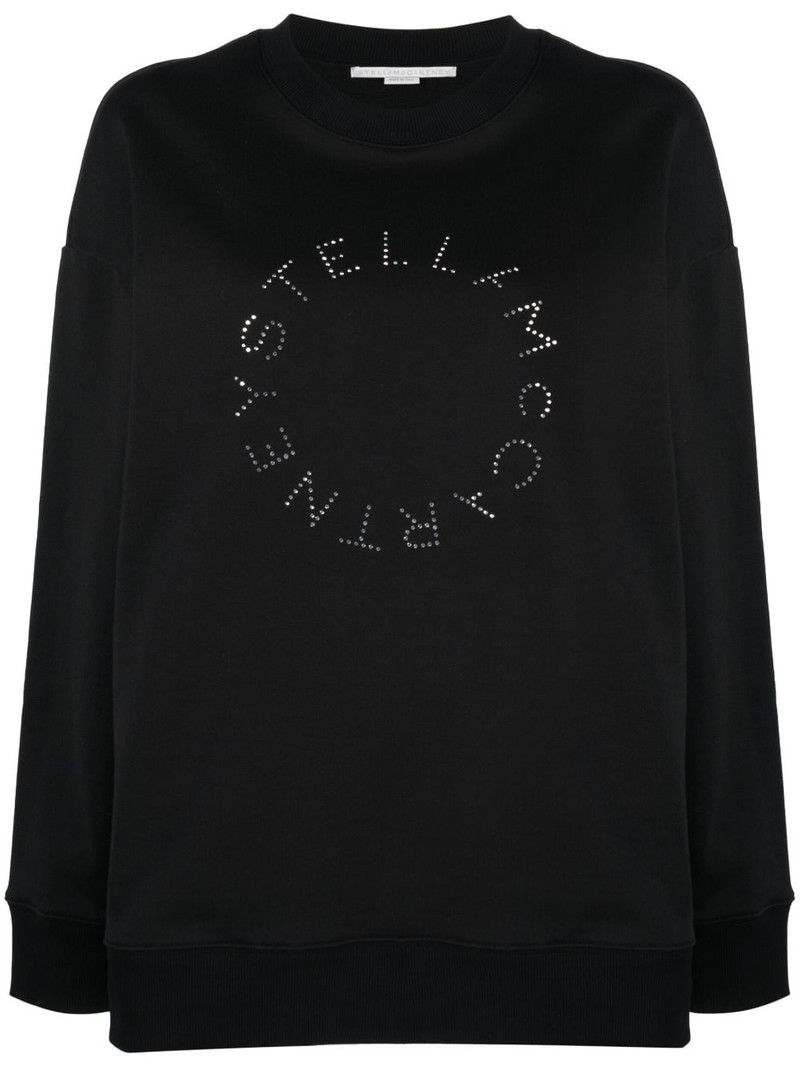 rhinestone-embellished logo sweatshirt 1
