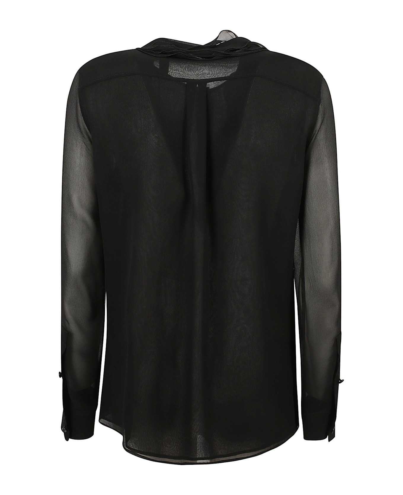 Scarfed Buttoned Blouse - 2