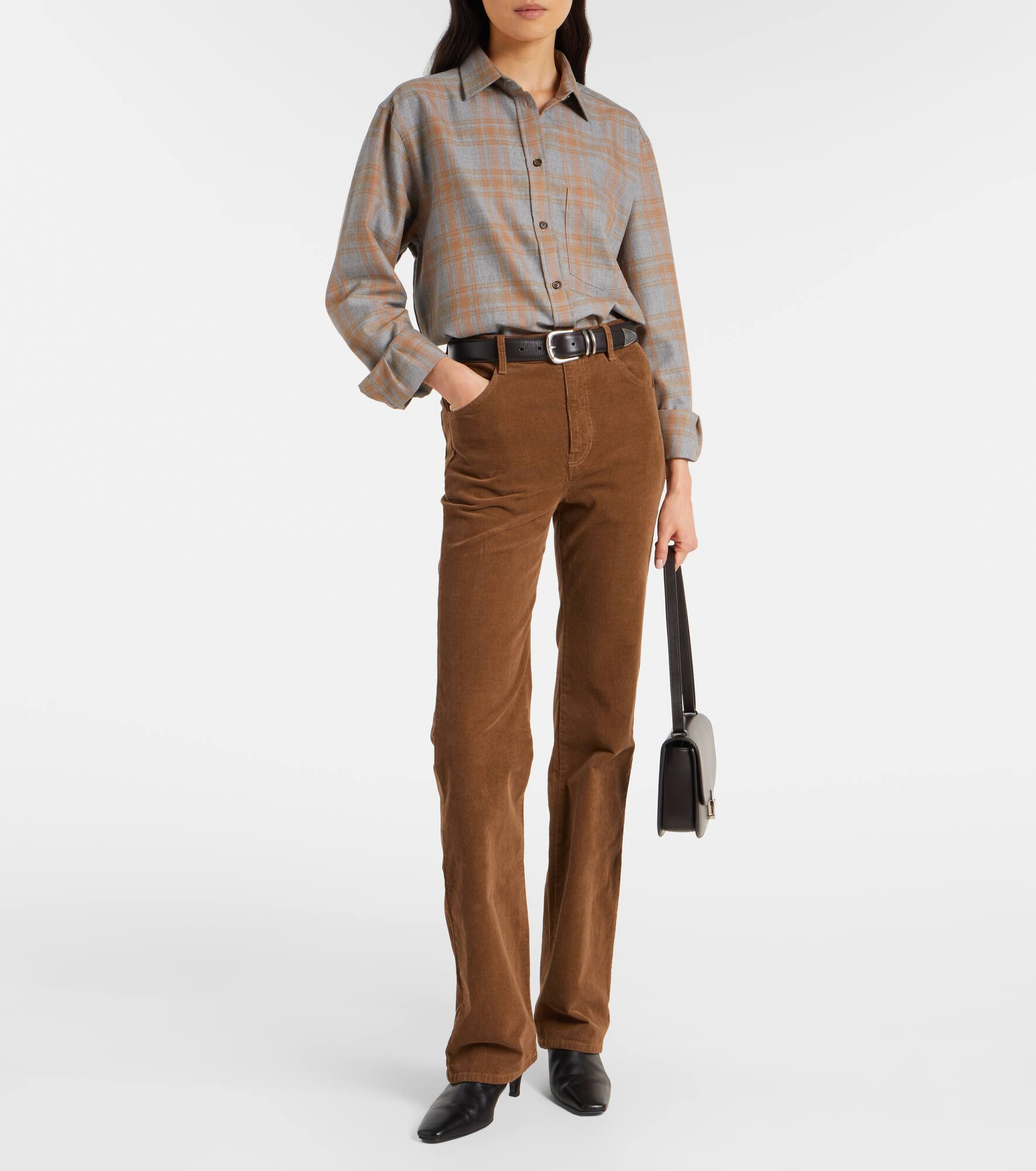 Joan high-rise cotton-blend corduroy flared pants - 2