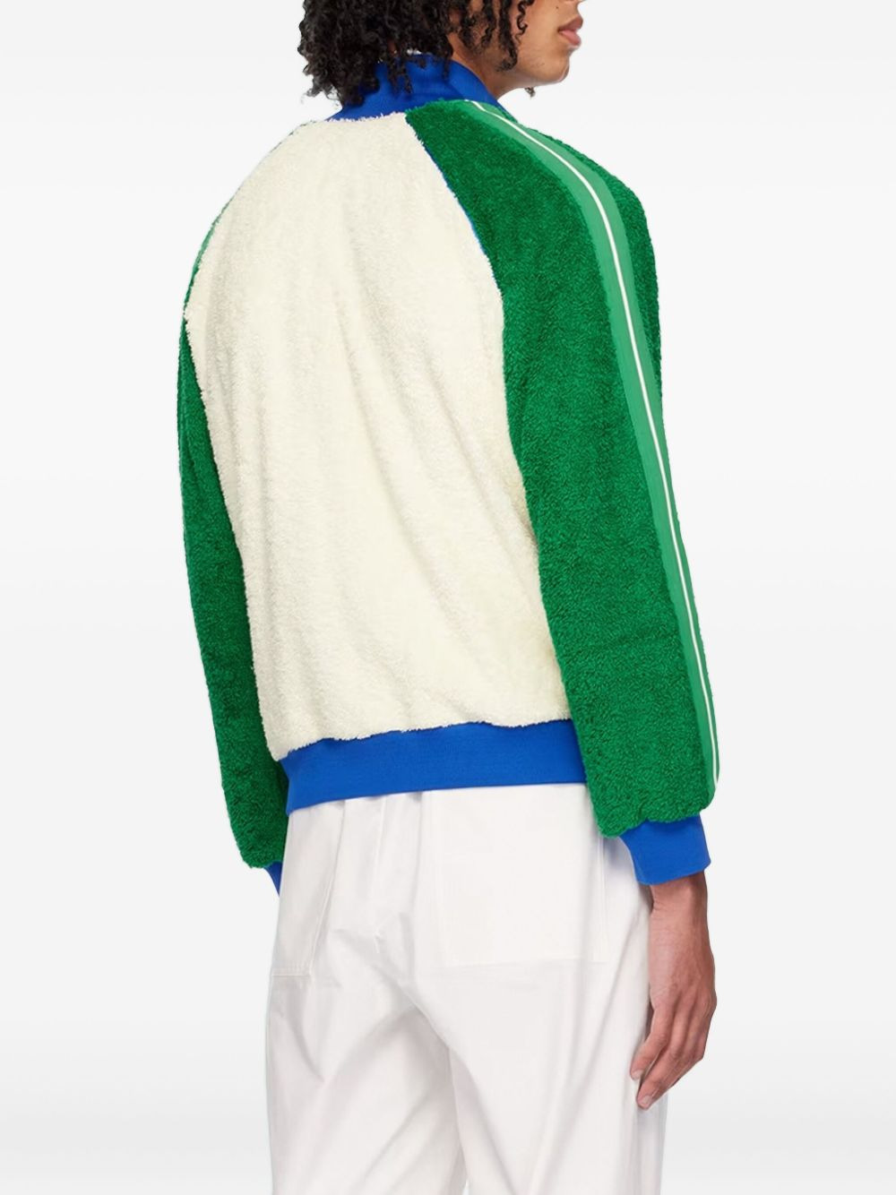 colour-block fleece jacket - 2