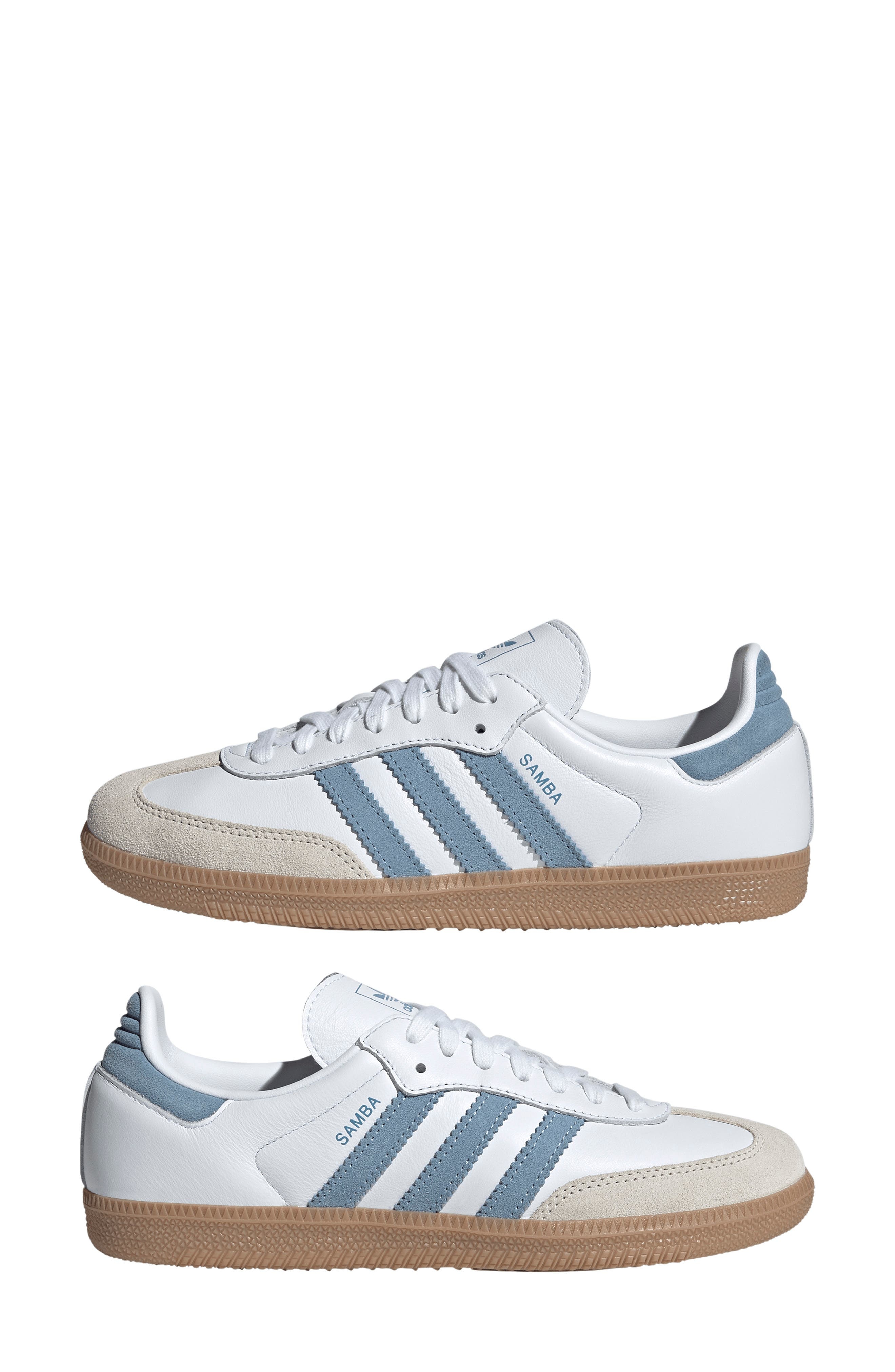 adidas Samba OG Sneaker in White/Alumina/Ash Blue at Nordstrom - 9