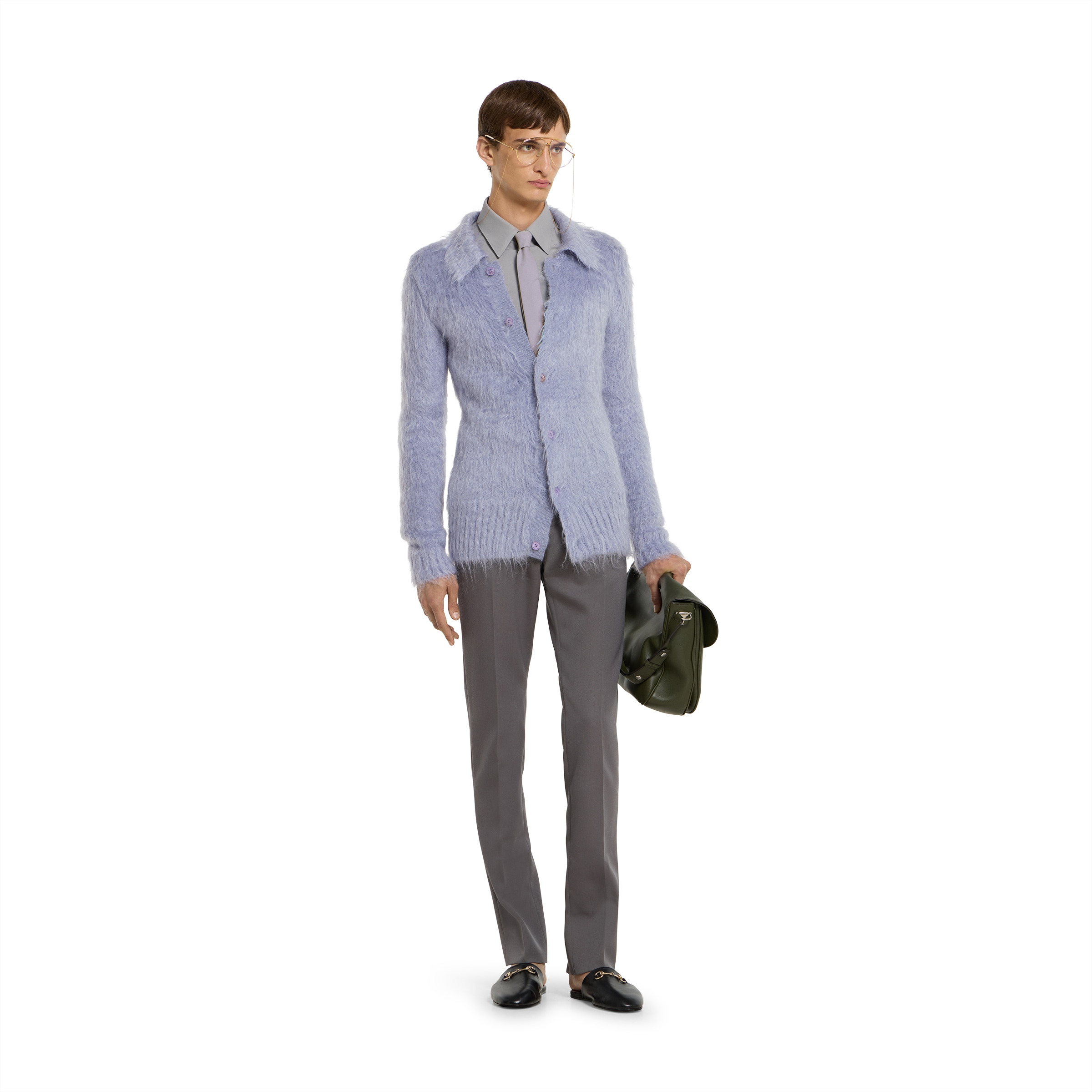 Brushed wool mohair cardigan - 2