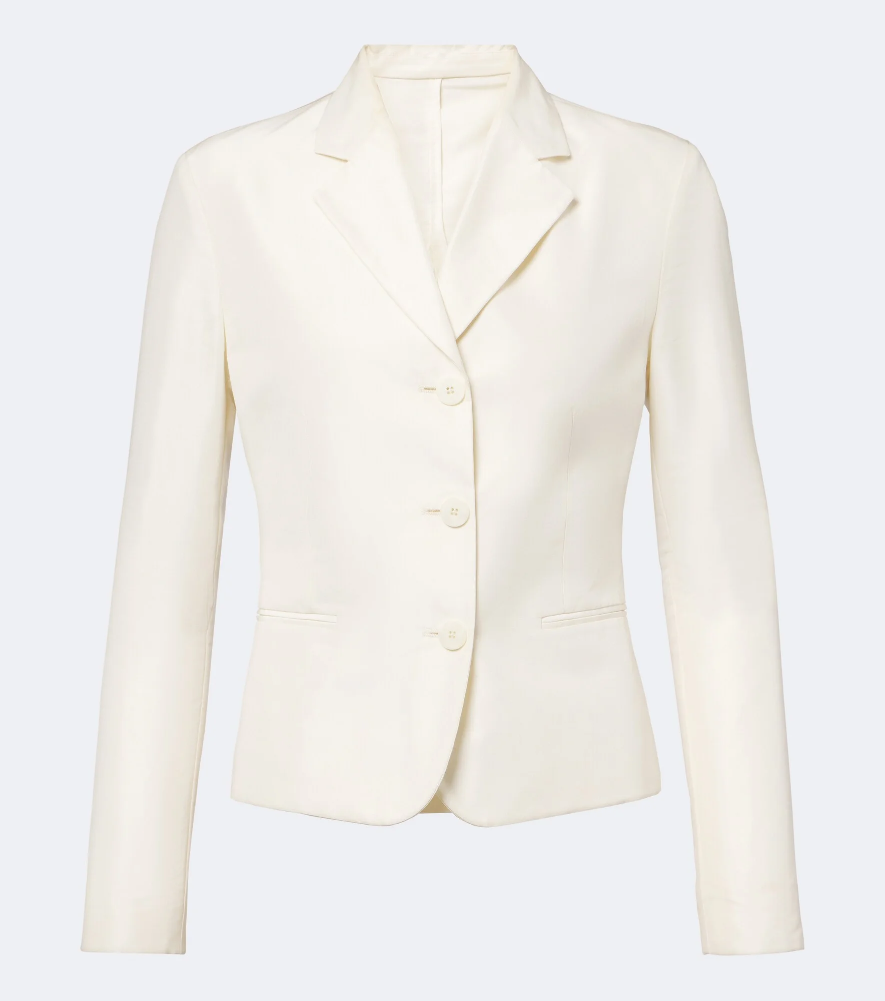 Single-breasted silk faille blazer - 1