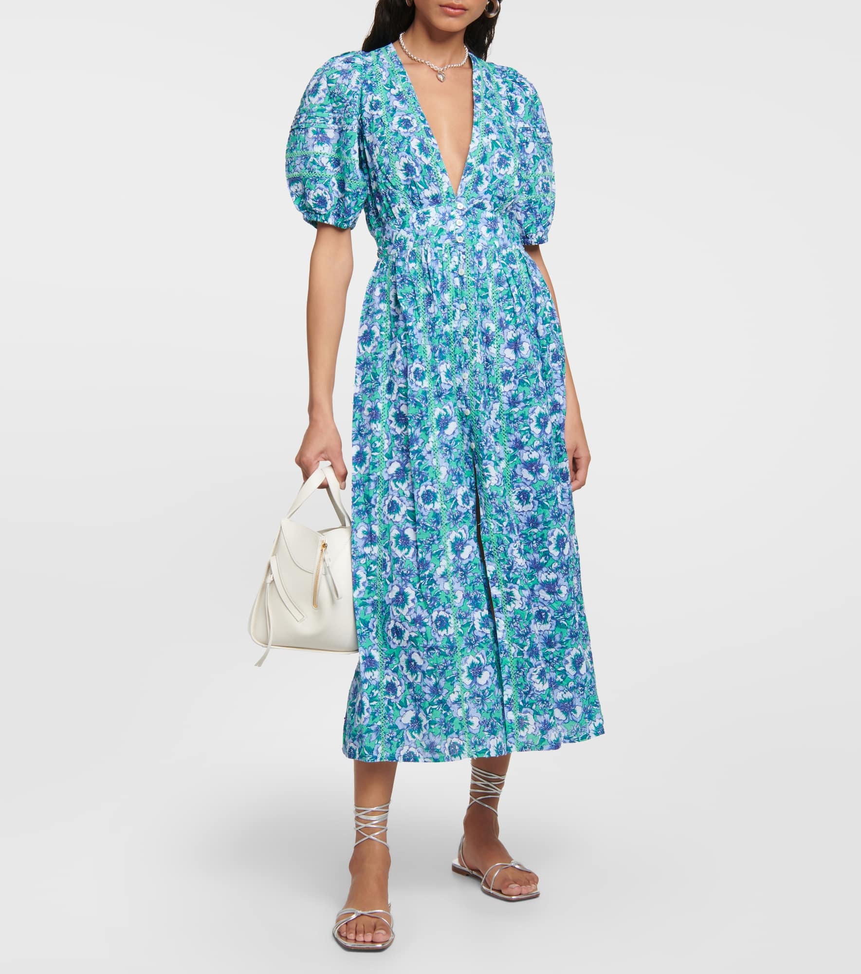 Reine floral cotton midi dress - 2