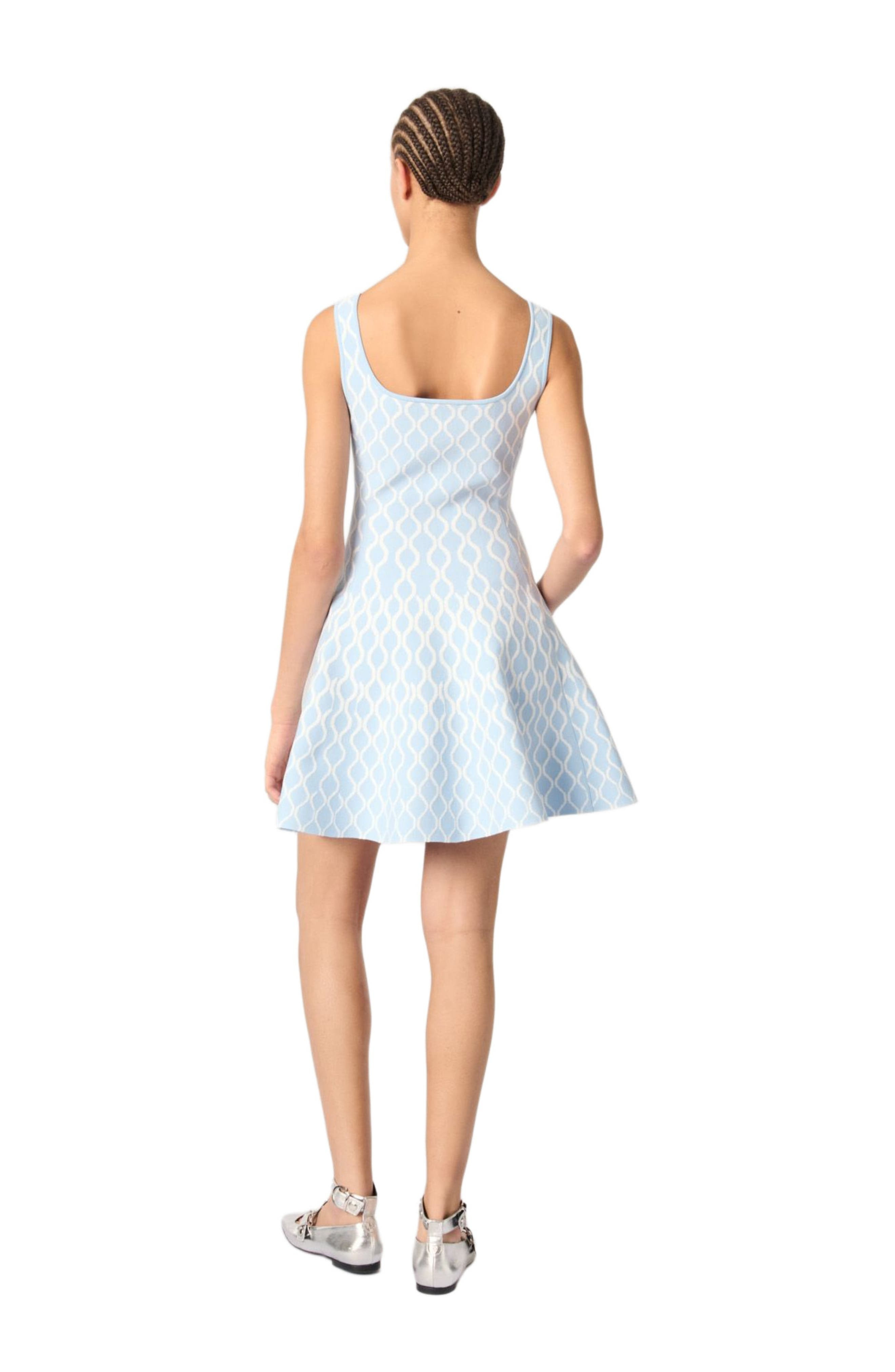 maje Jacquard knit mini dress in Blue/white at Nordstrom - 2