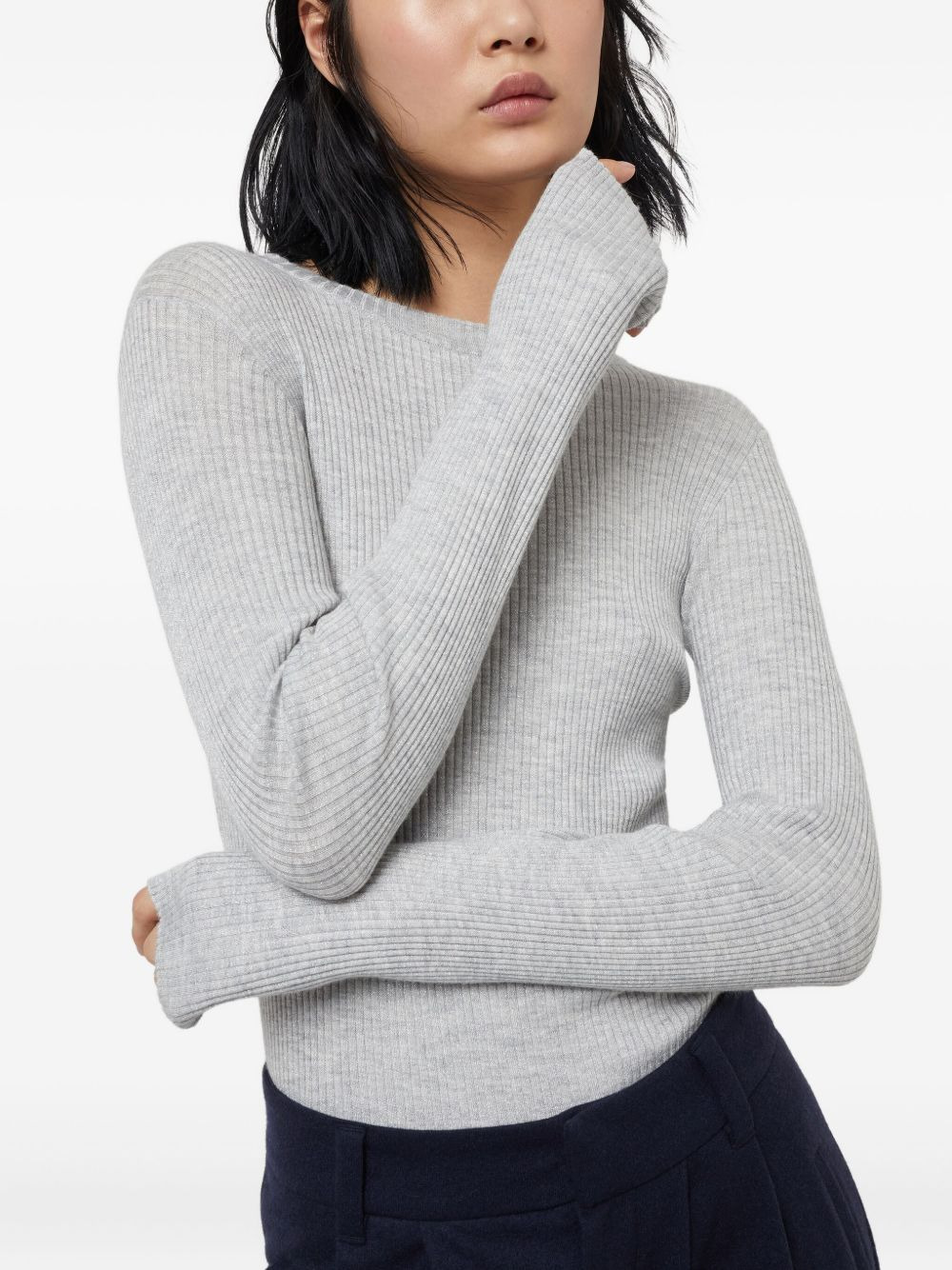 shimmer-effect round-neck knit - 4