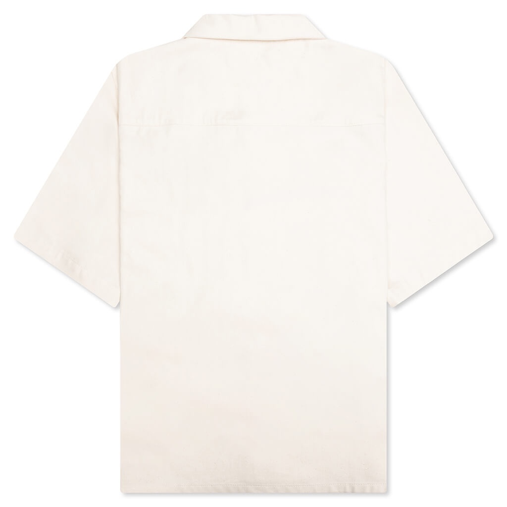 CREAM DENIM SHORT SLEEVE SHIRT WITH TRUNAKAROO PLAQUE - BONE - 2