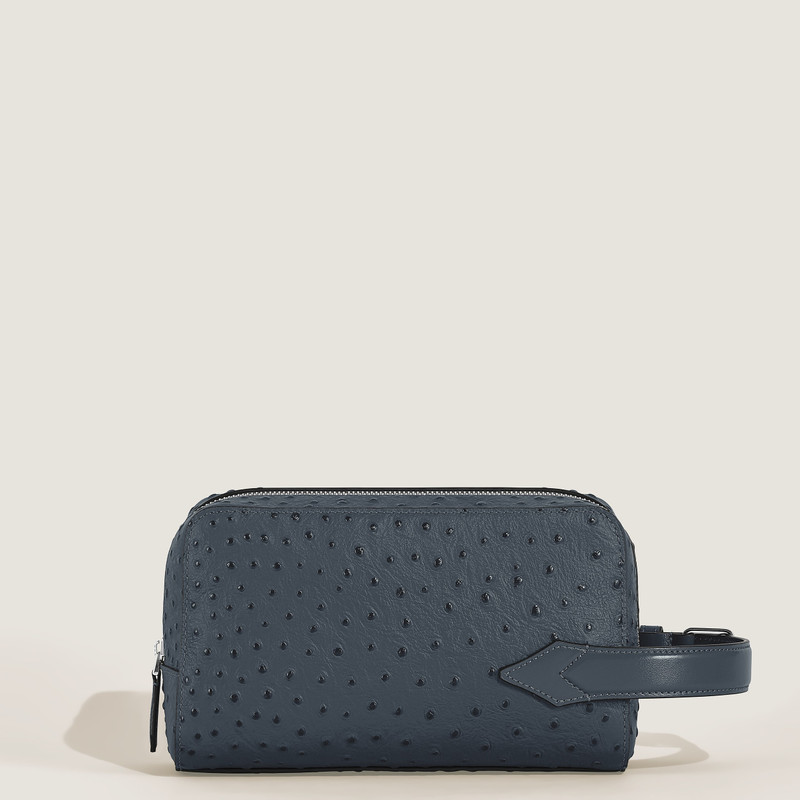 TOILETRY CLUTCH IN OSTRICH-EMBOSSED LEATHER 4