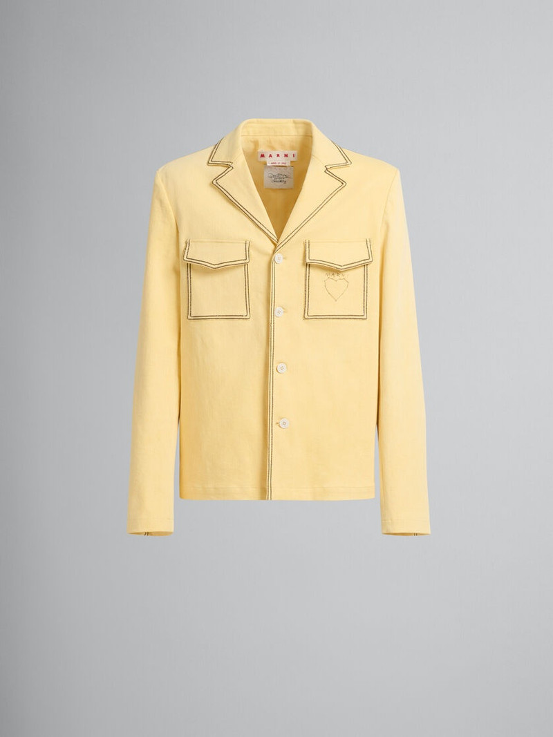 Marni YELLOW ORGANIC DENIM BLAZER WITH CONTRAST STITCHING outlook