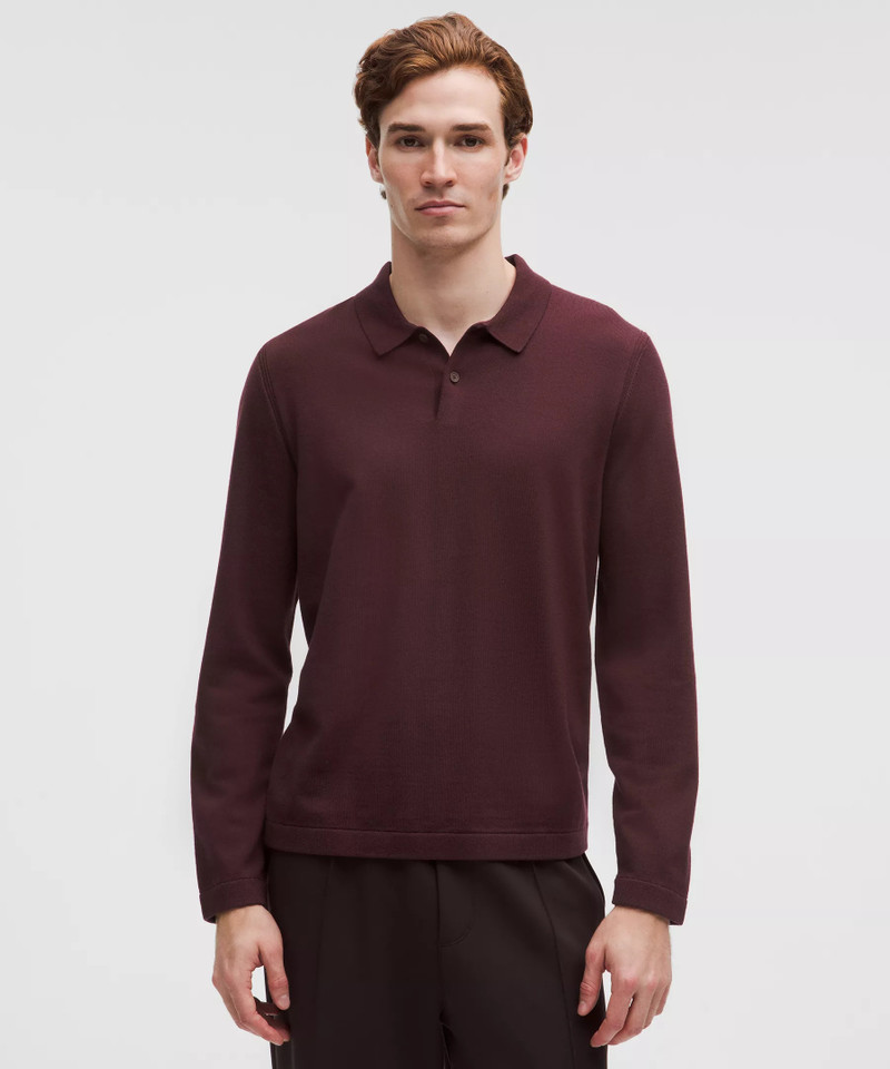 New Venture Long-Sleeve Knit Polo Shirt 1