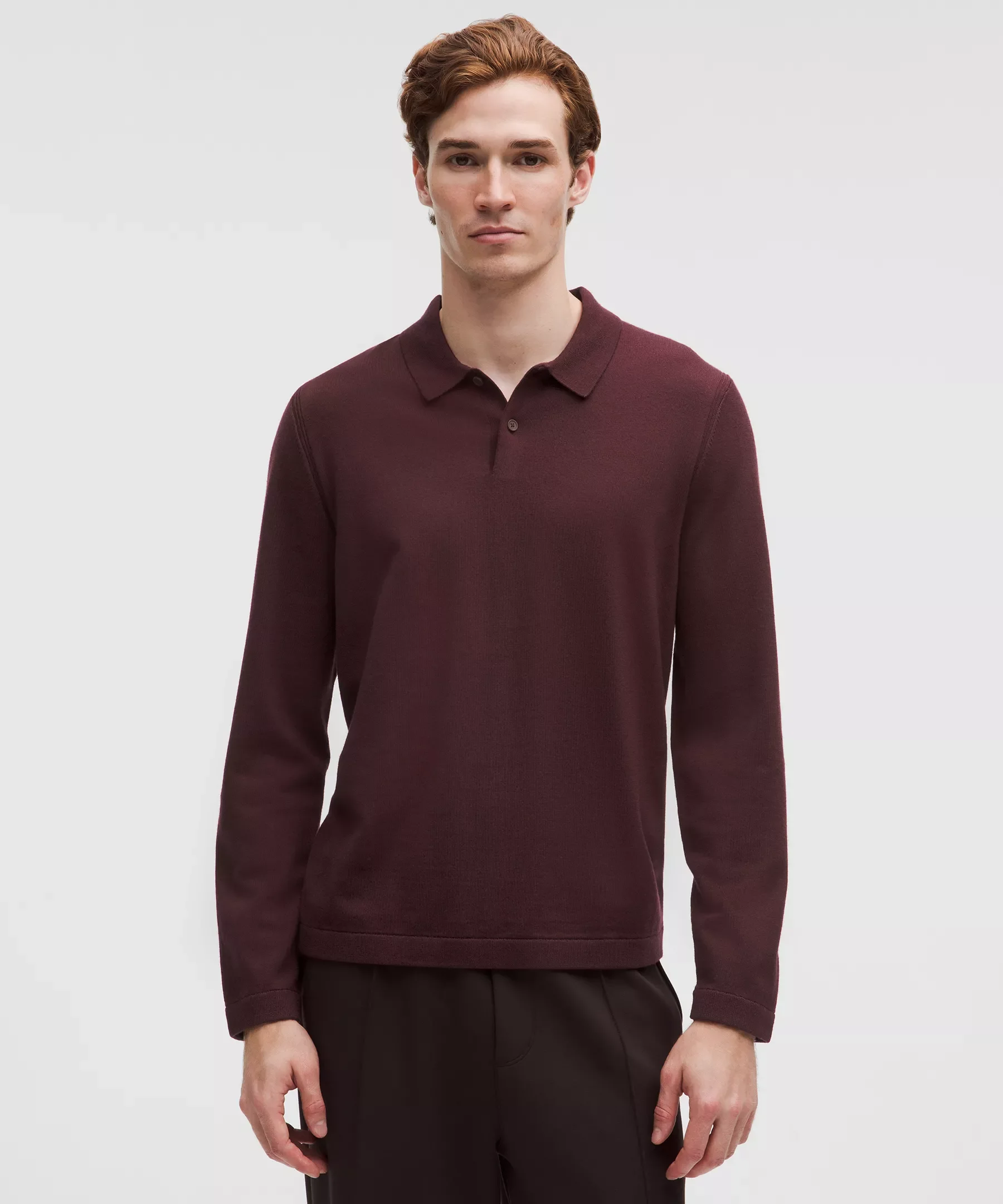 New Venture Long-Sleeve Knit Polo Shirt - 1