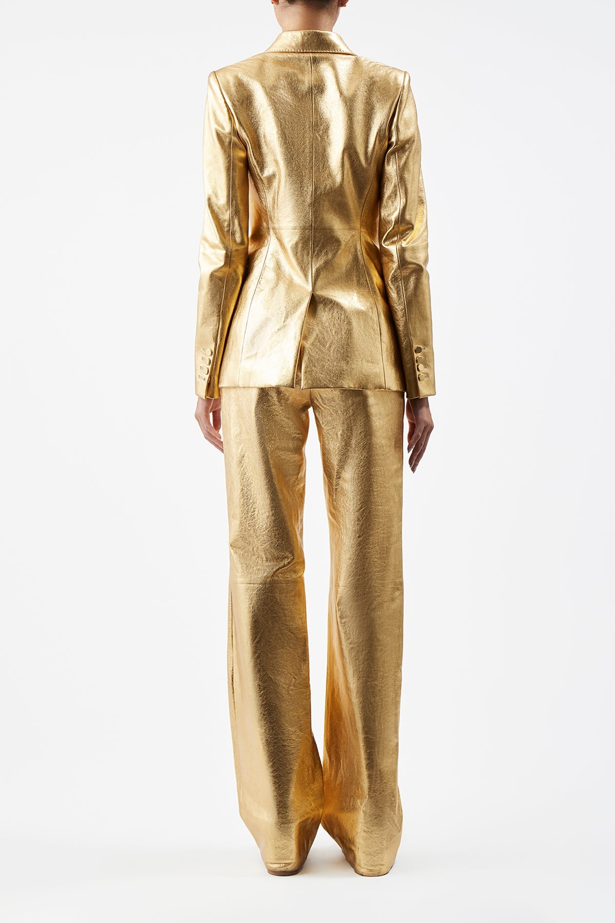 Vesta Pant in Gold Leather - 5