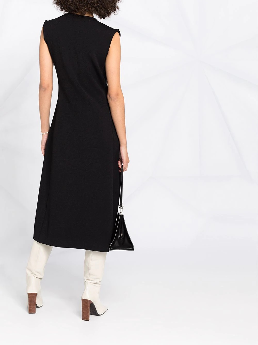 asymmetric button dress - 4